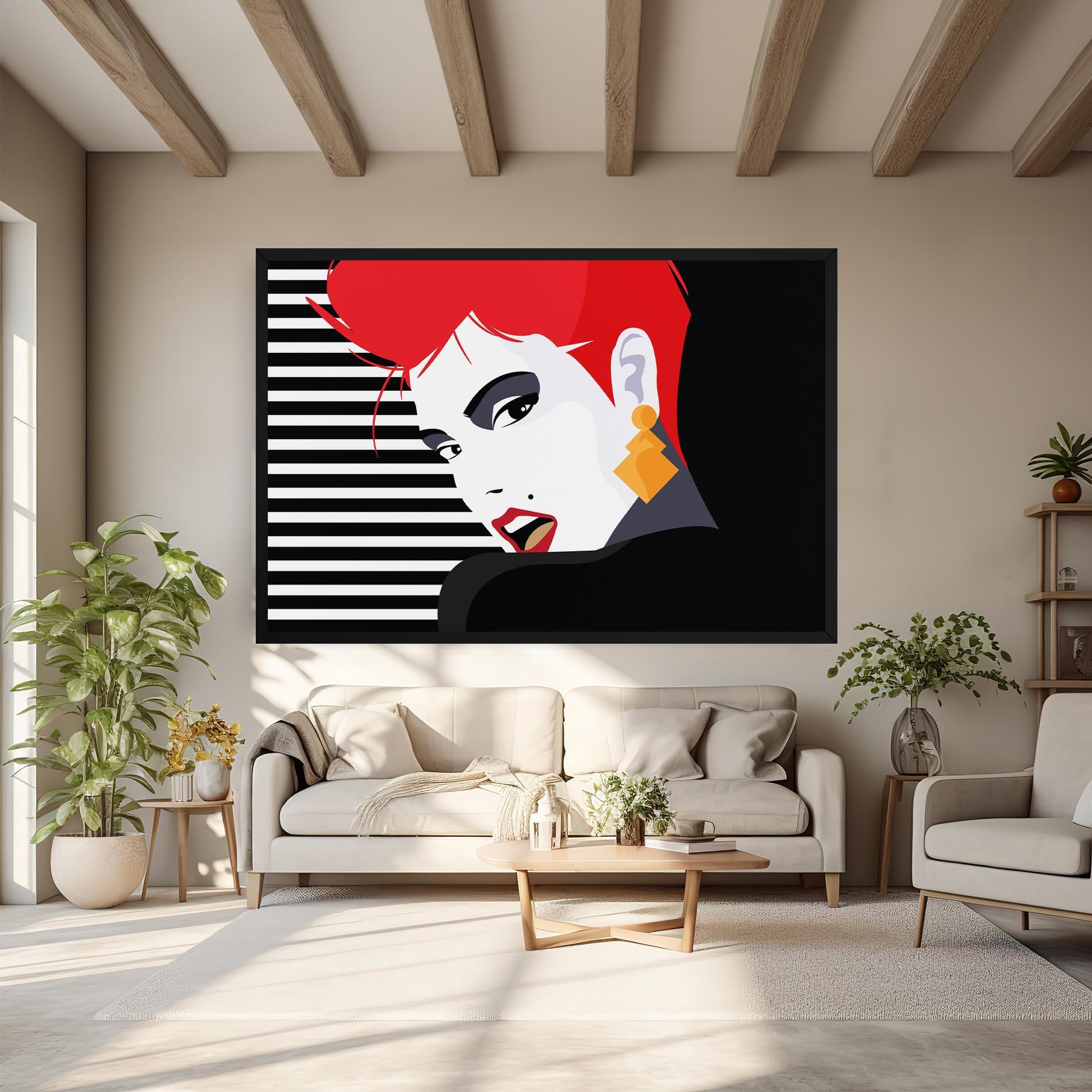 Leinwandbild Red Pop Hair mockup 6