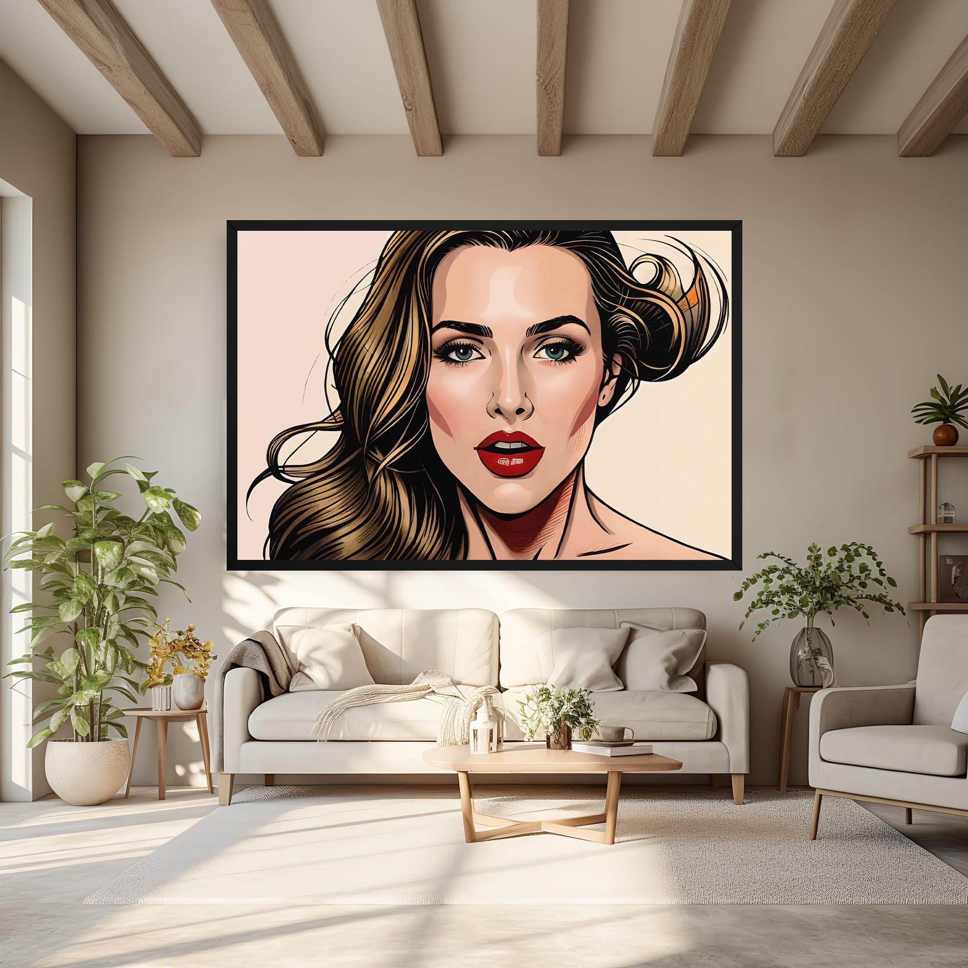 Leinwandbild Red Pop Lips mockup 6