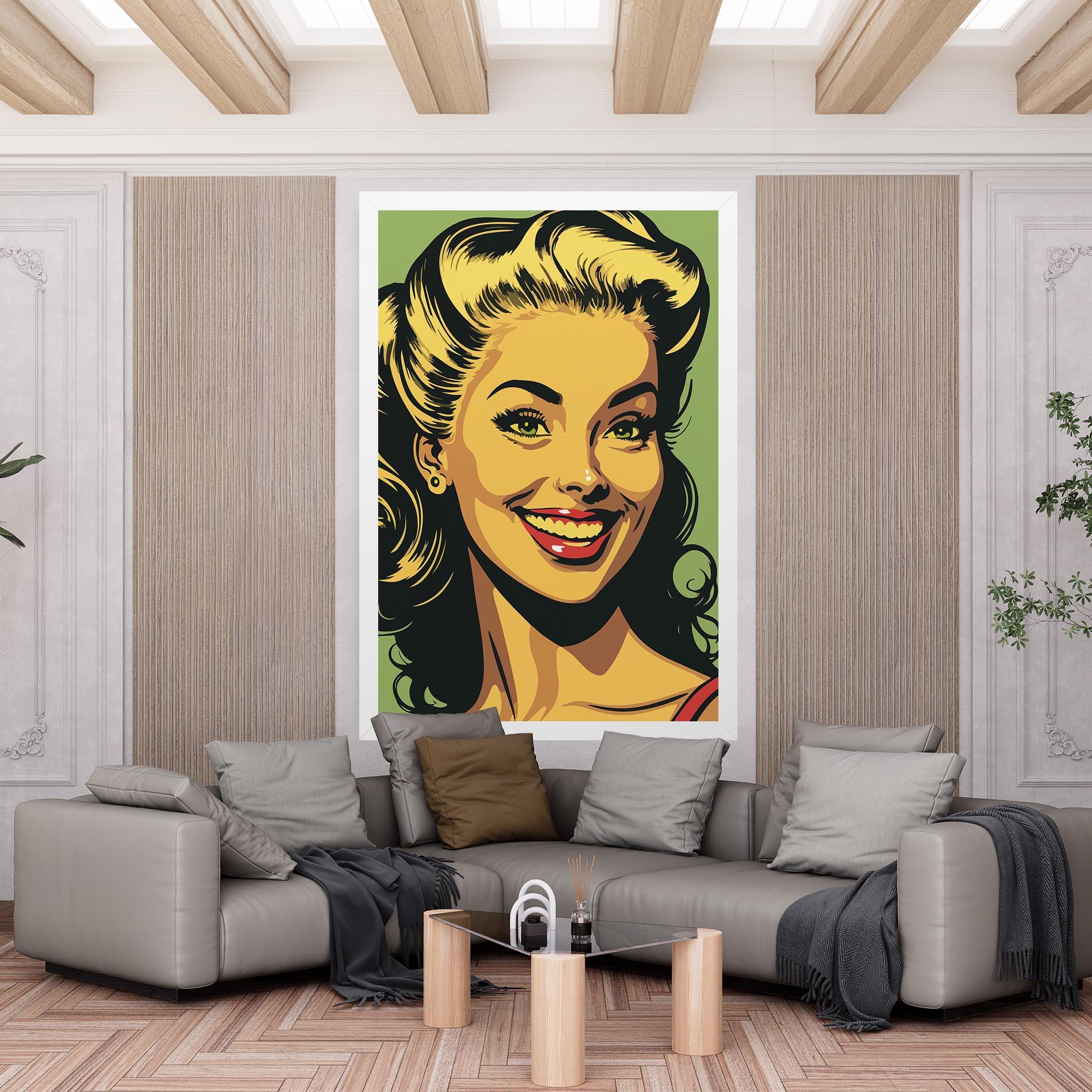 Leinwandbild Green Light Pop Lady mockup 6