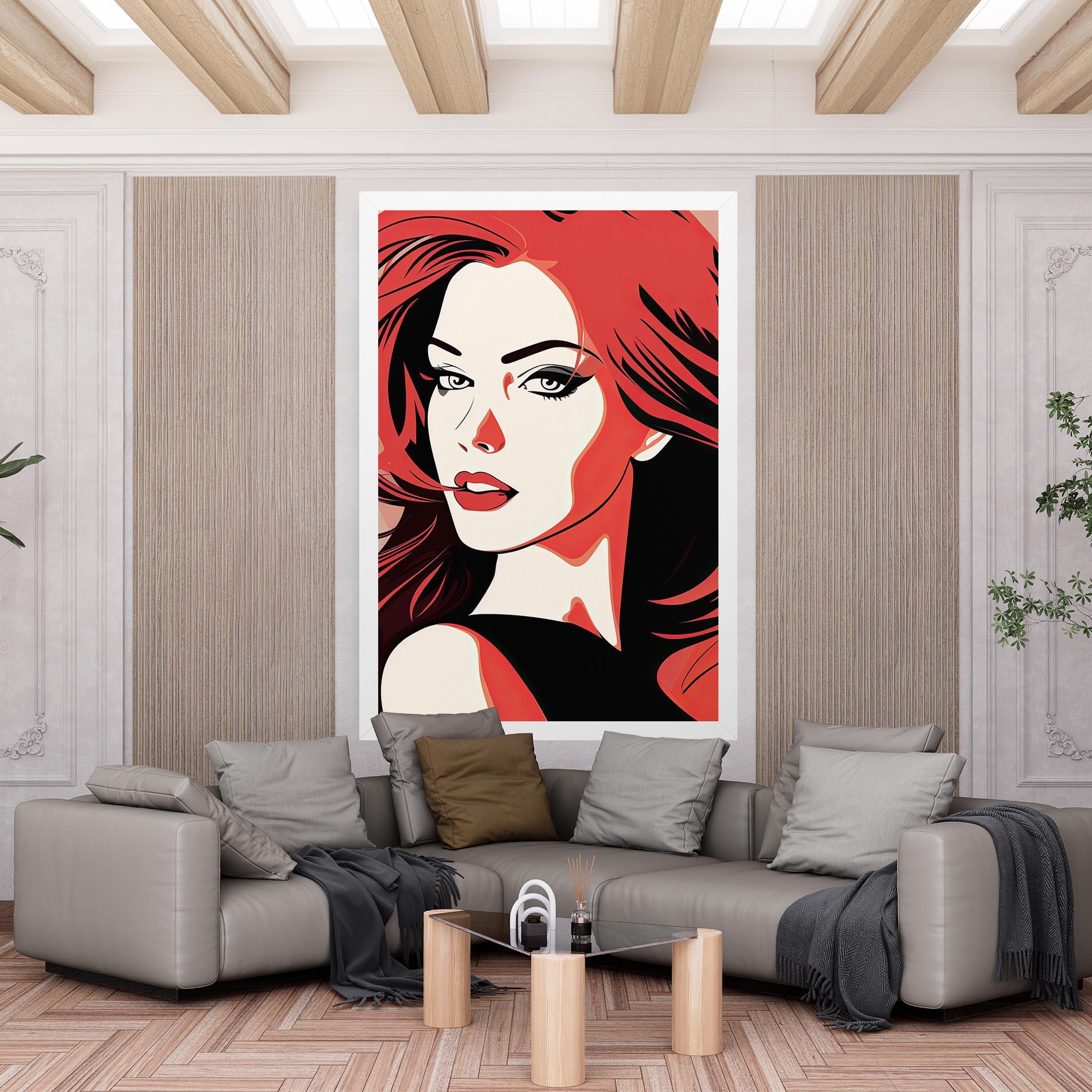 Leinwandbild Red Hair Pop Art mockup 6