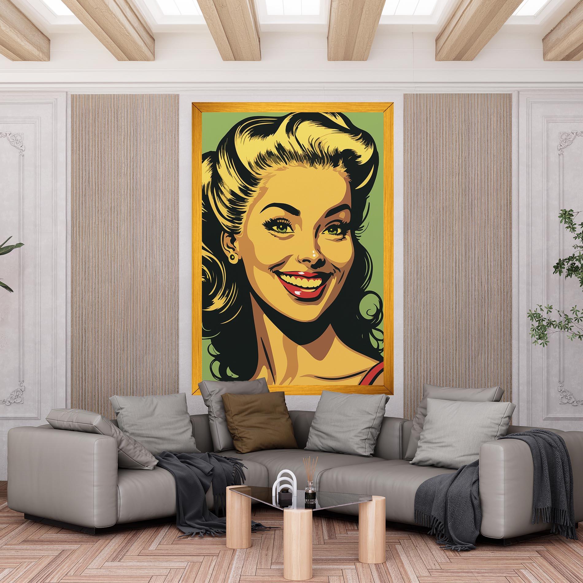 Leinwandbild Green Light Pop Lady mockup 6