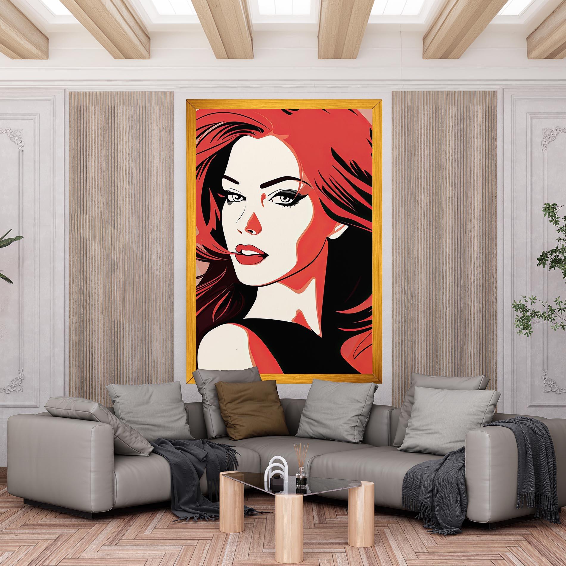 Leinwandbild Red Hair Pop Art mockup 6