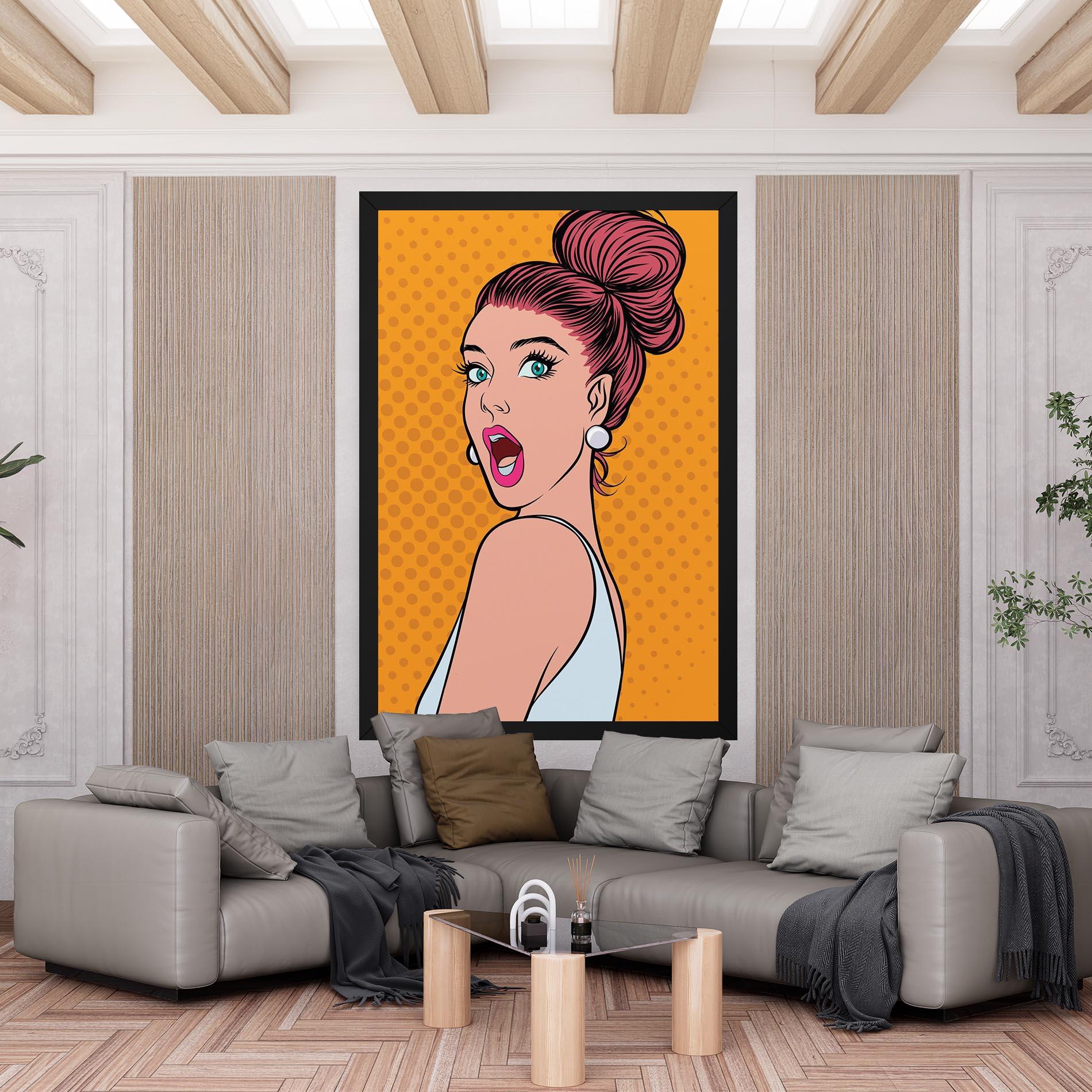 Leinwandbild Pop Comic Lady mockup 6