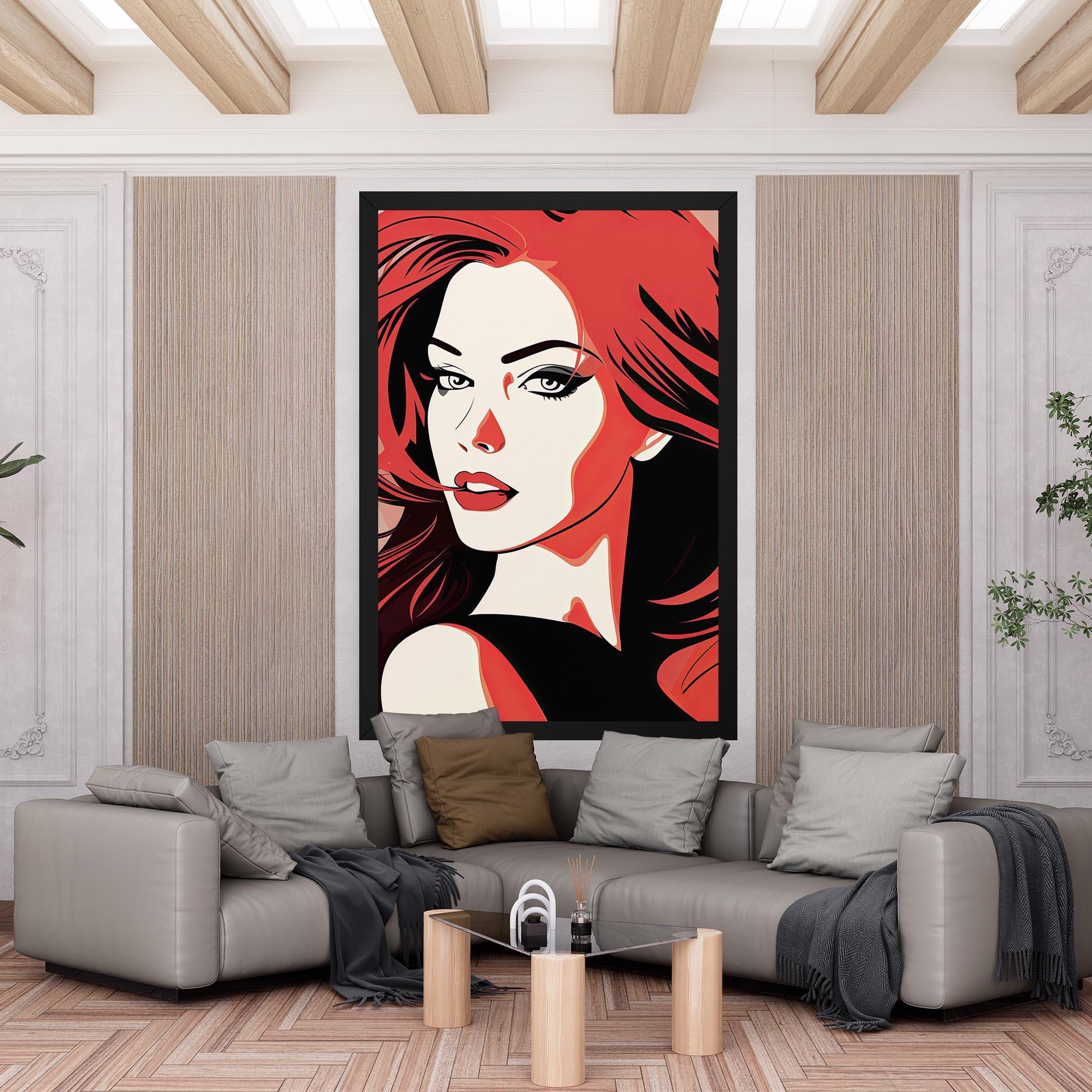 Leinwandbild Red Hair Pop Art mockup 6
