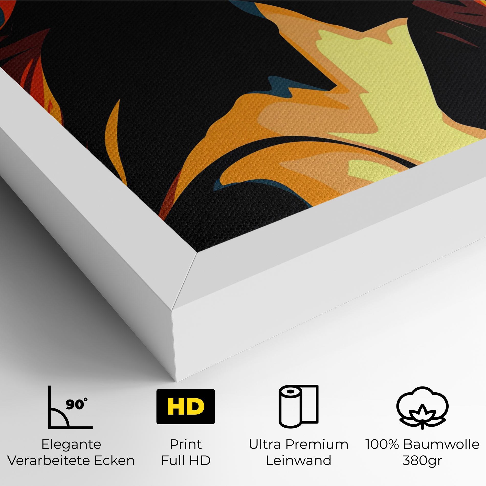 Leinwandbild Blue Yellow Pop Art mockup 4