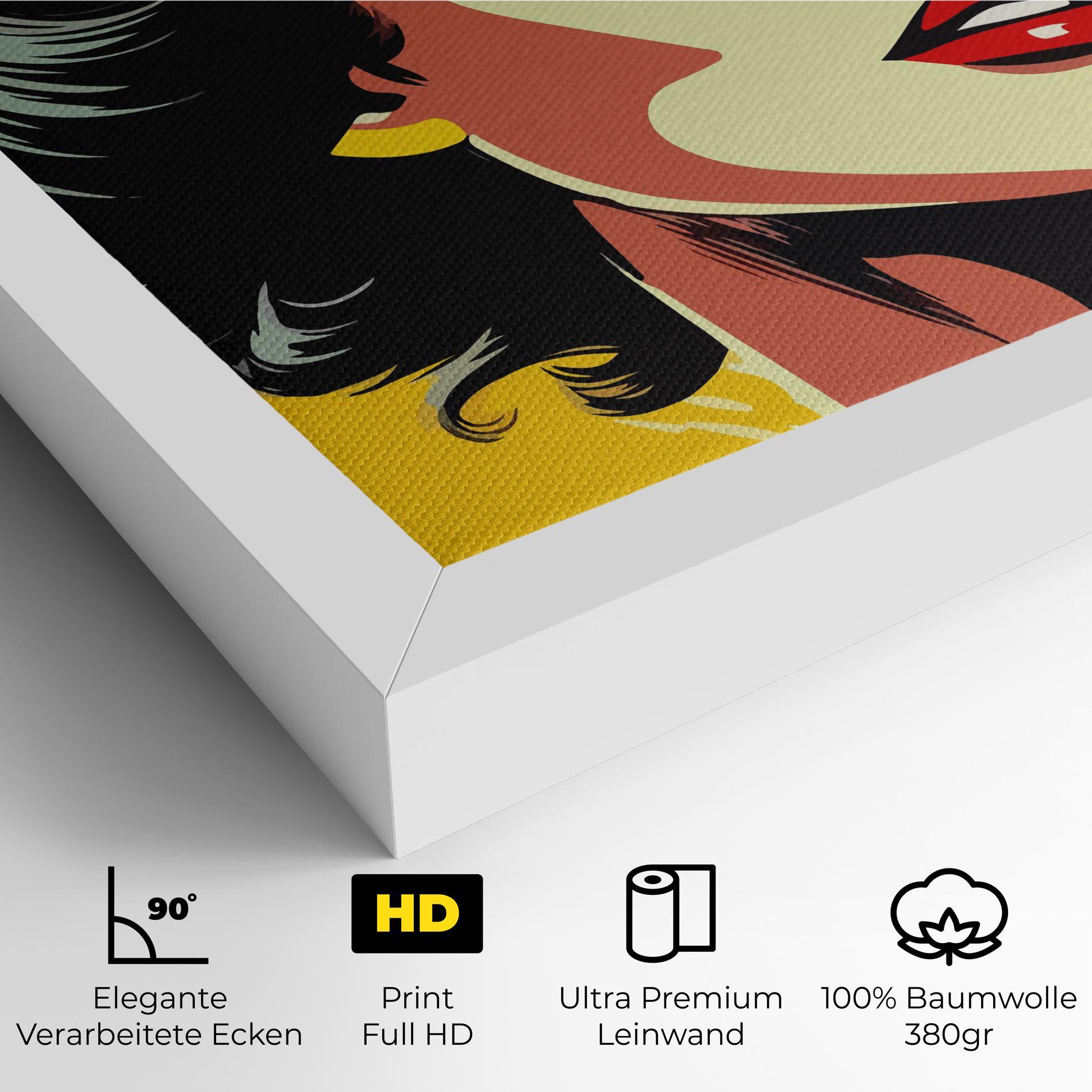 Leinwandbild Pop Art Pretty Lady mockup 4
