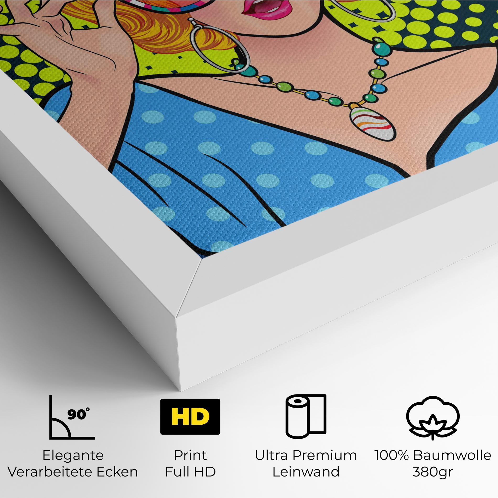 Leinwandbild Pop Glasses Lady mockup 4