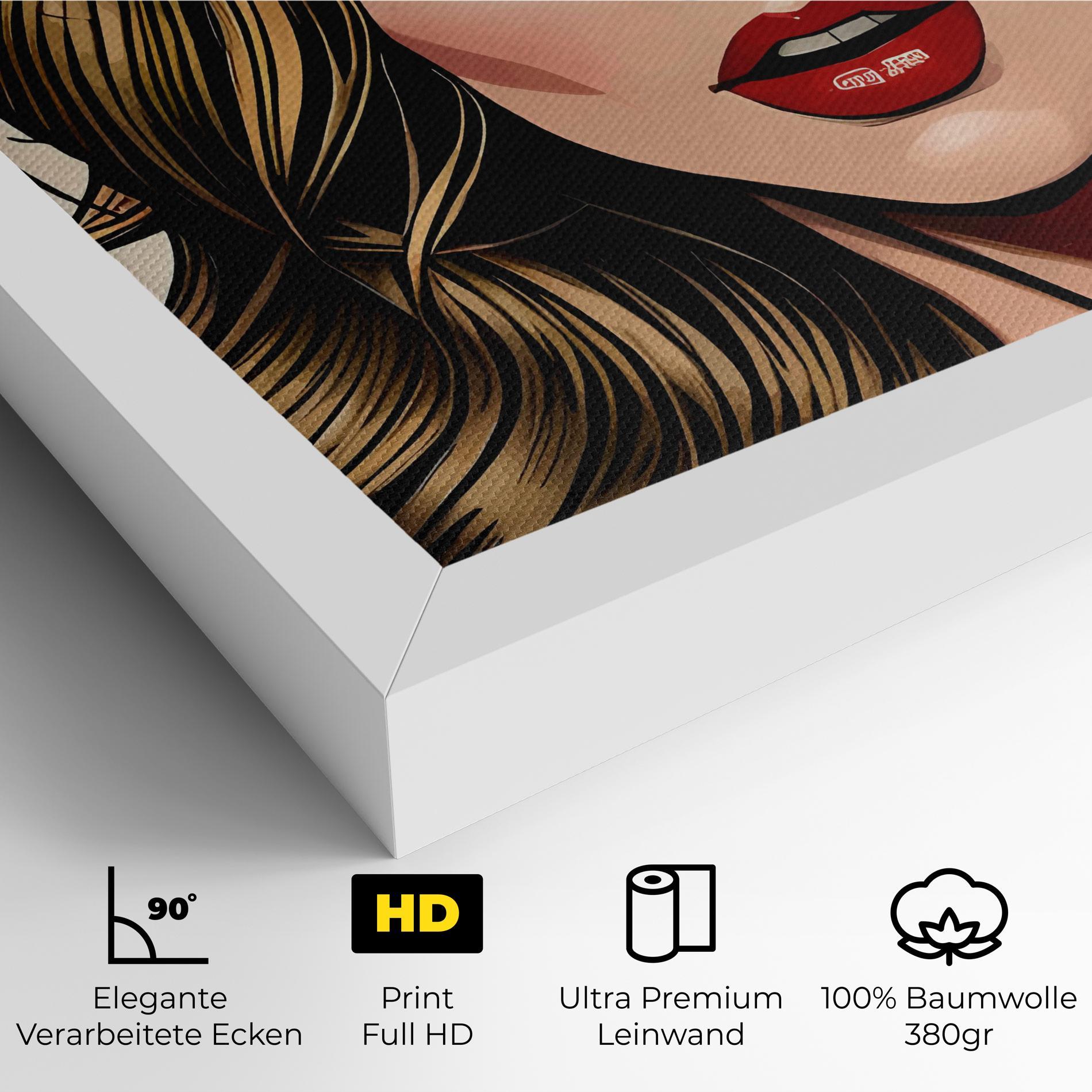 Leinwandbild Red Pop Lips mockup 4