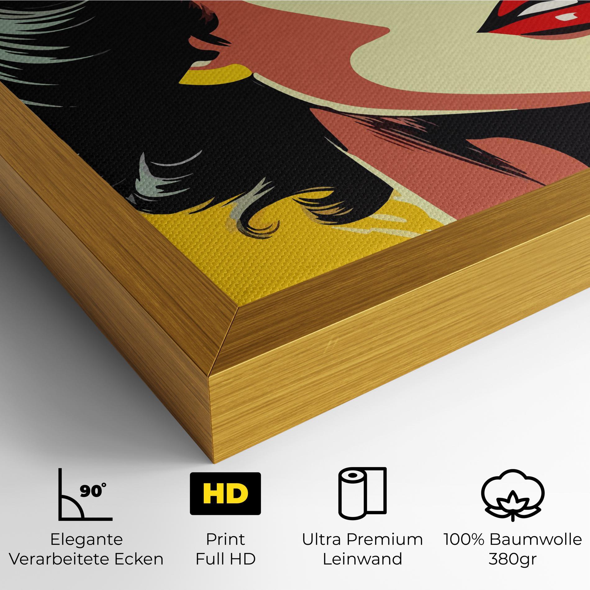 Leinwandbild Pop Art Pretty Lady mockup 4