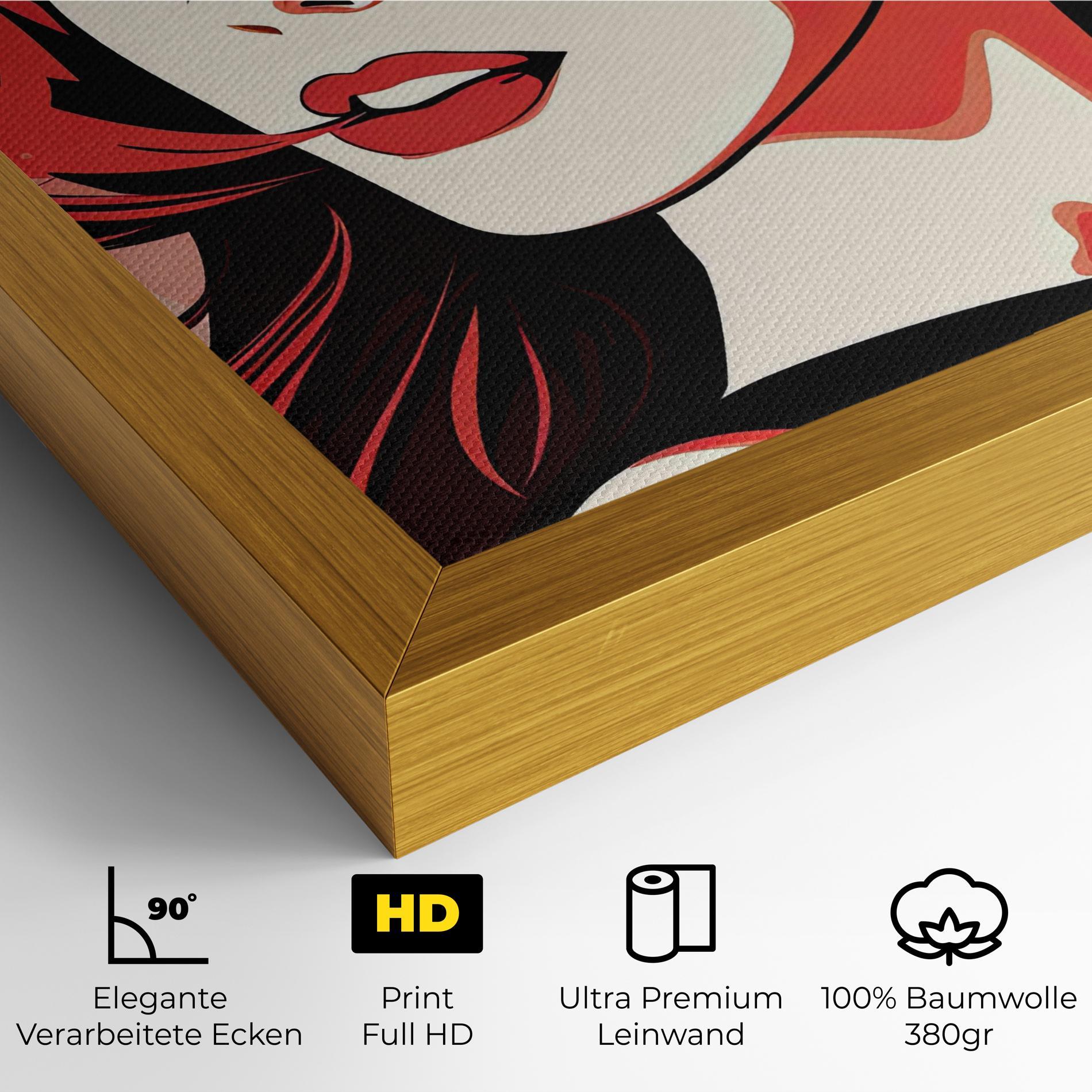 Leinwandbild Red Hair Pop Art mockup 4