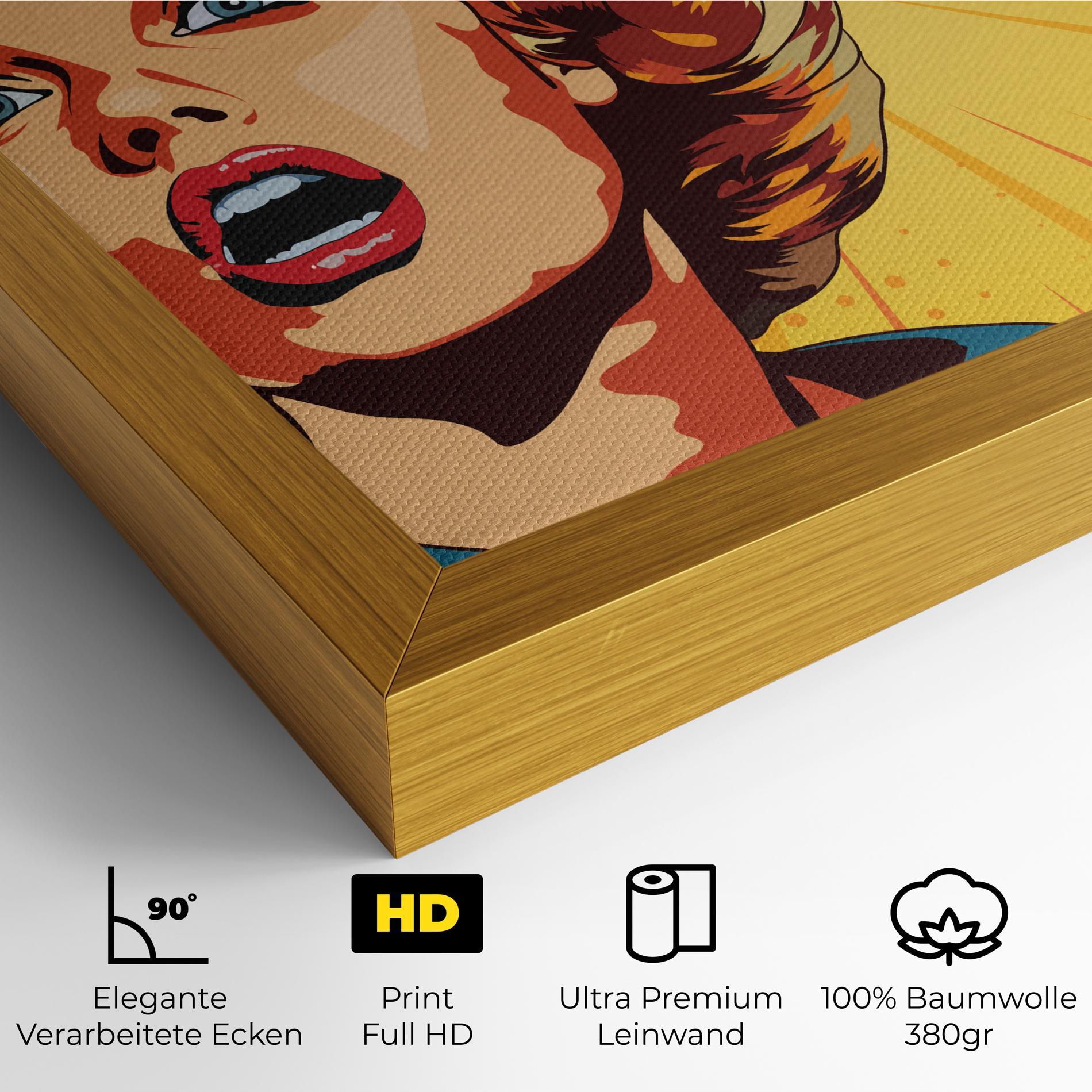 Leinwandbild Surprised Blonde Lady mockup 4