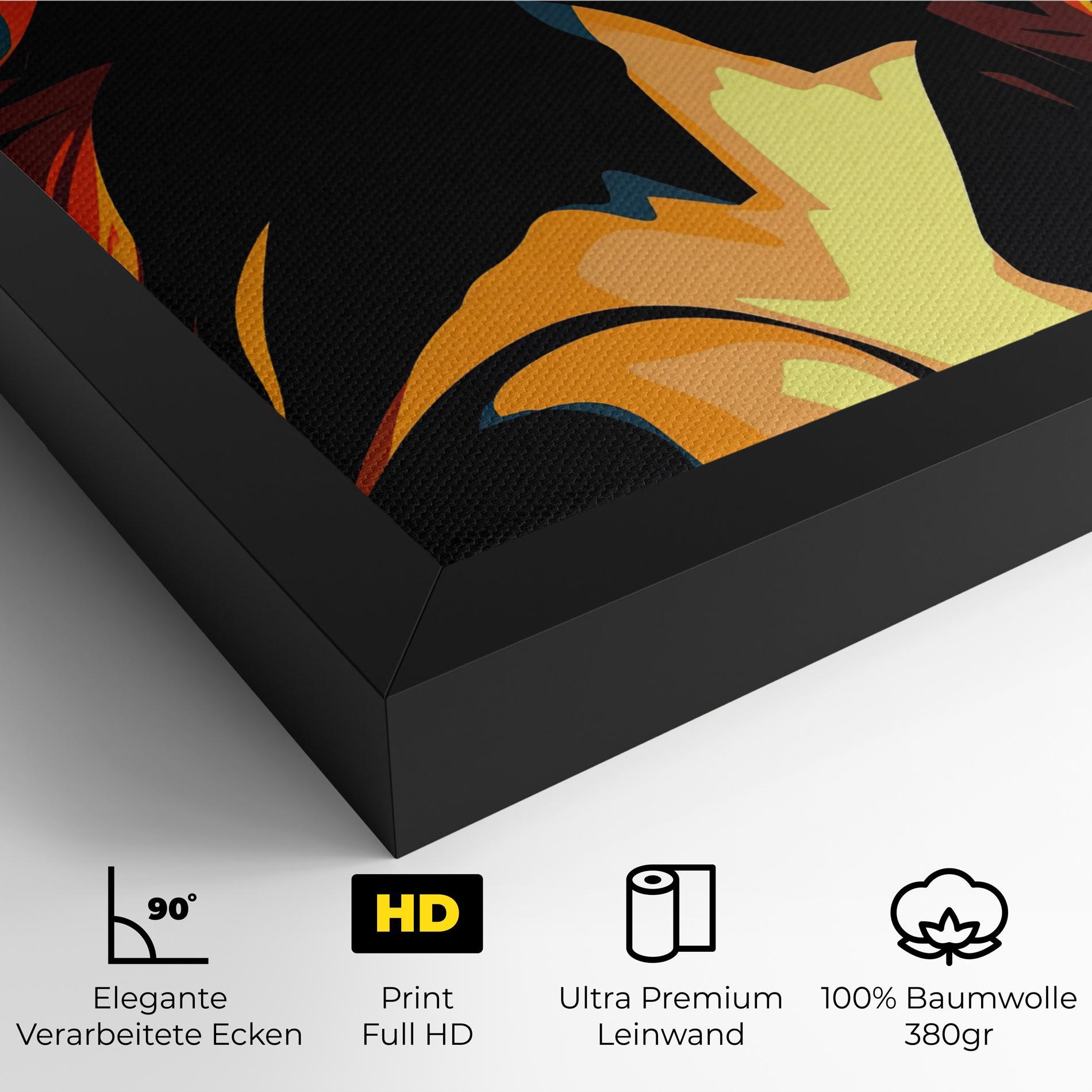 Leinwandbild Blue Yellow Pop Art mockup 4