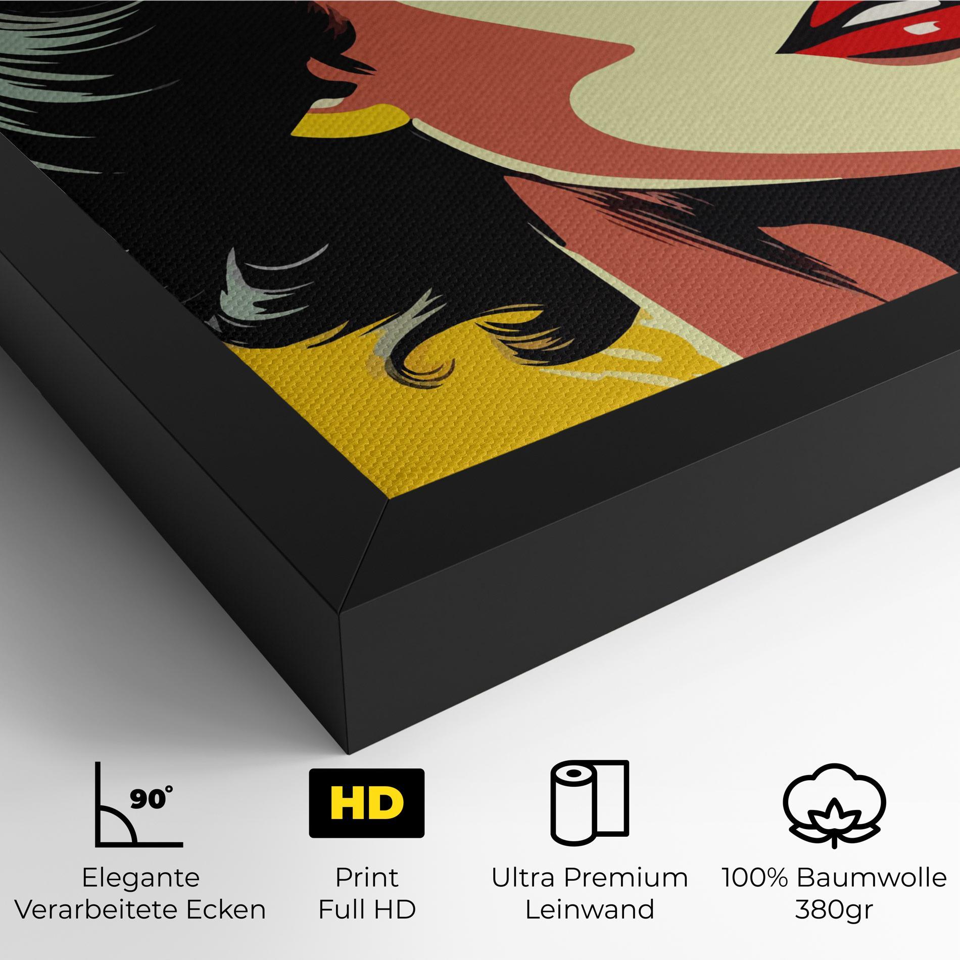 Leinwandbild Pop Art Pretty Lady mockup 4