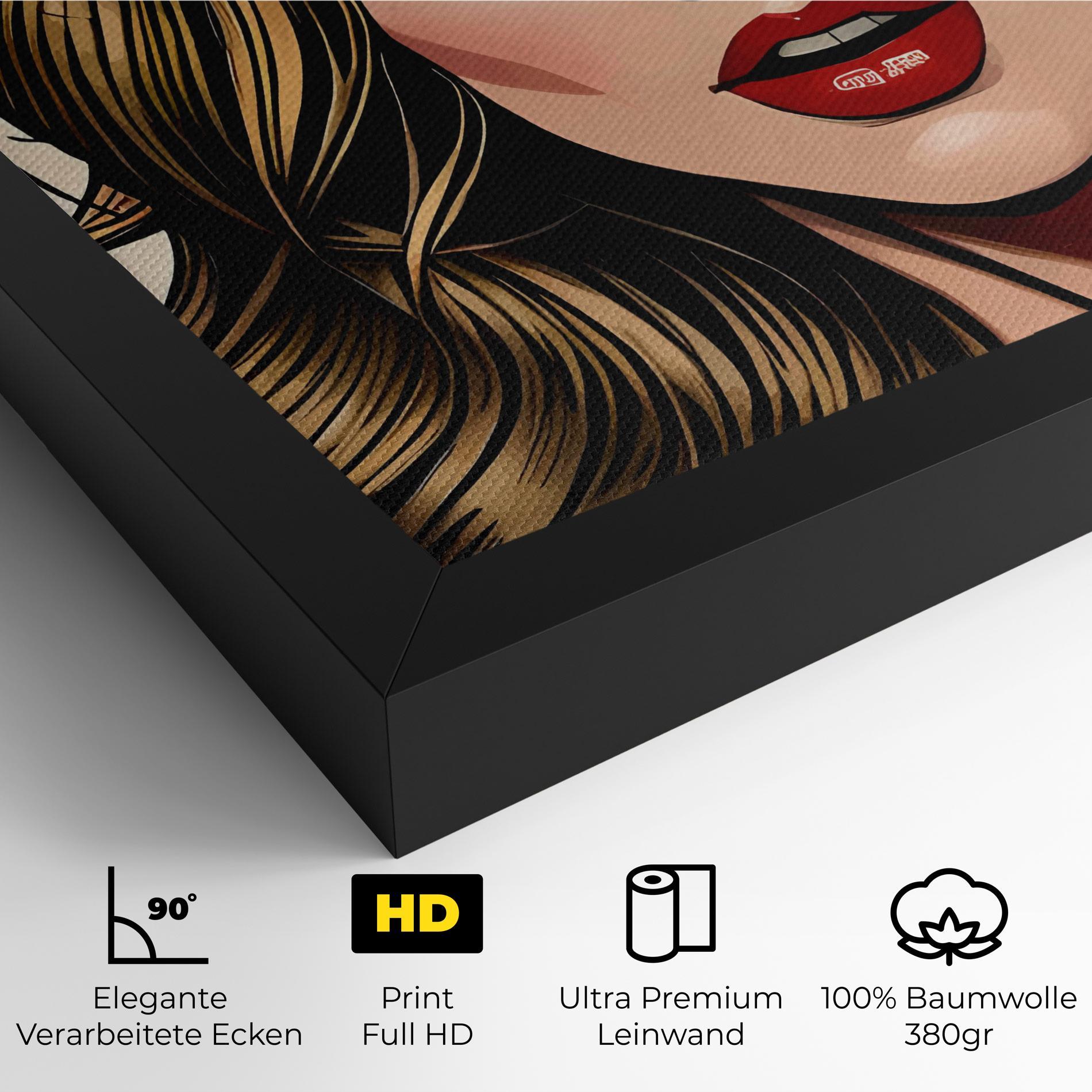 Leinwandbild Red Pop Lips mockup 4