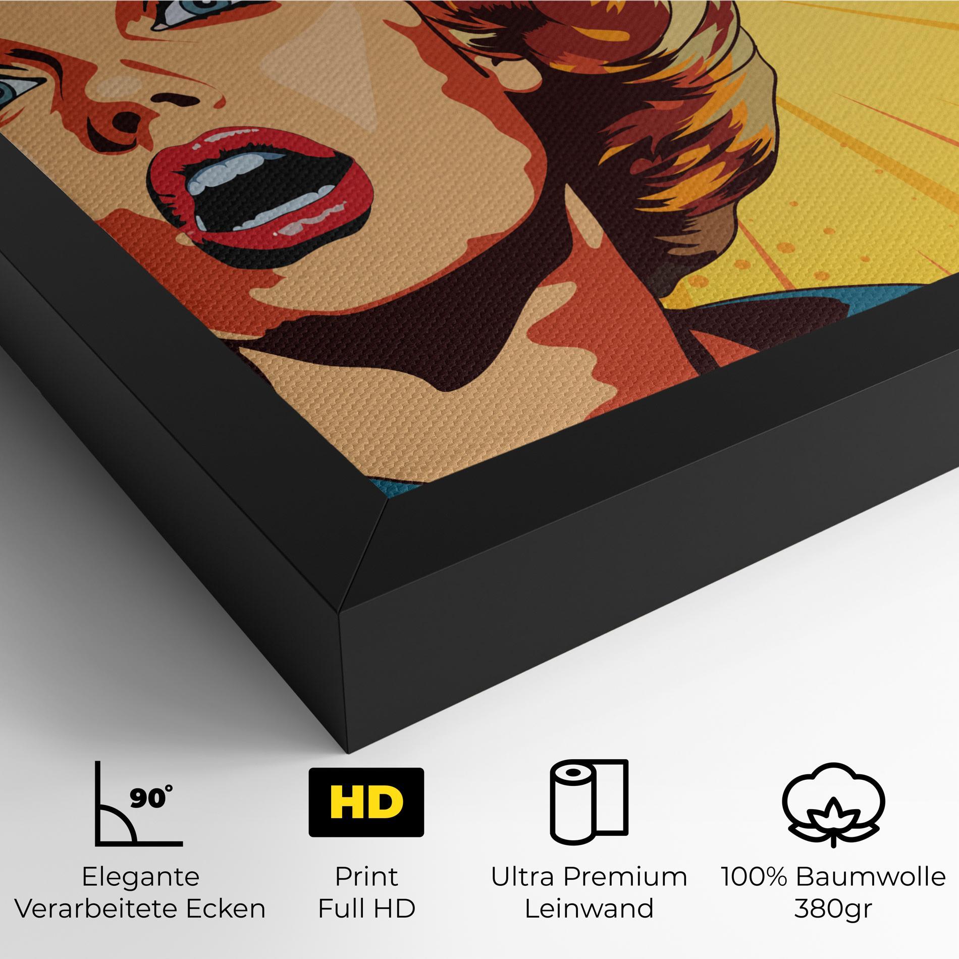 Leinwandbild Surprised Blonde Lady mockup 4