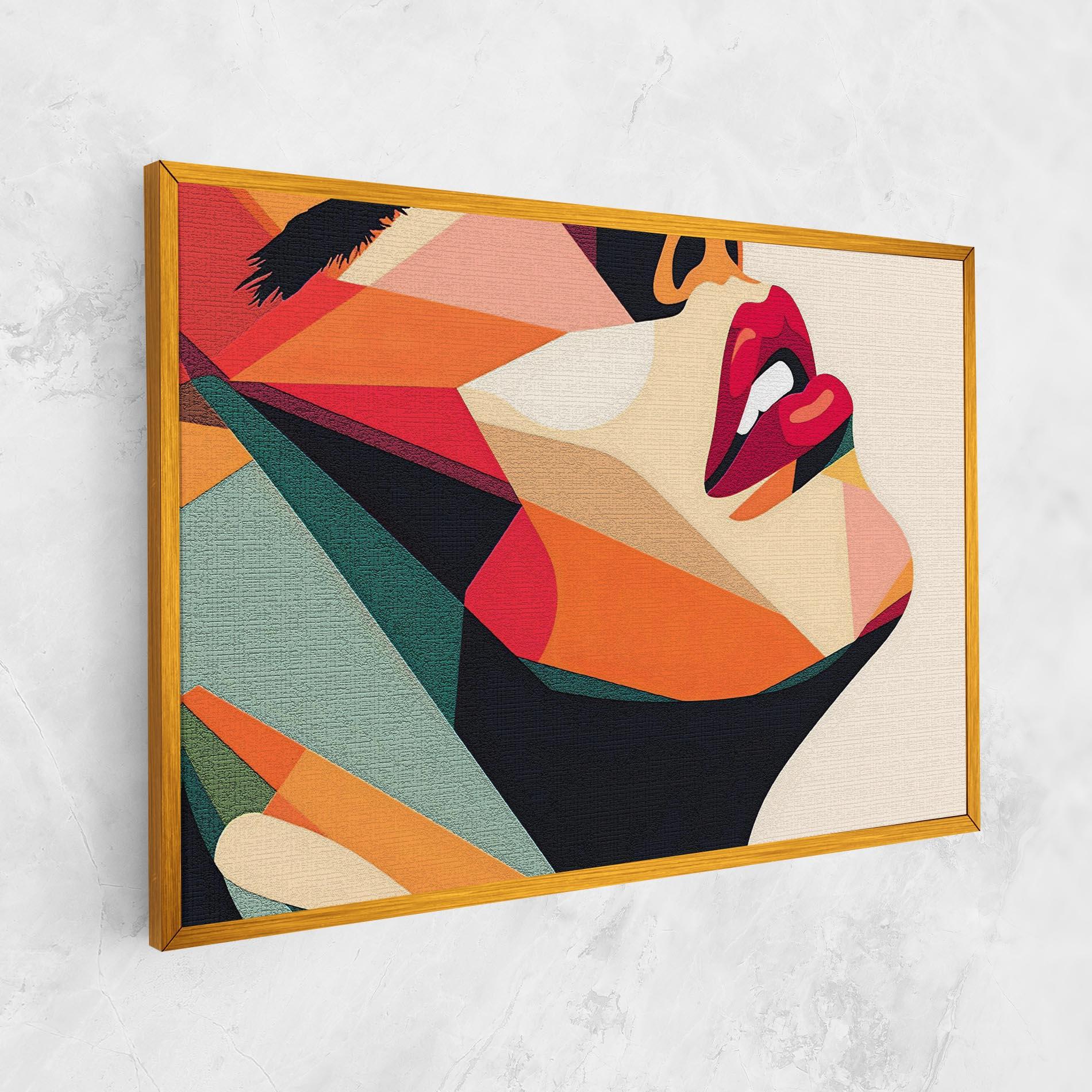 Leinwandbild Pop Art Lips mockup 1