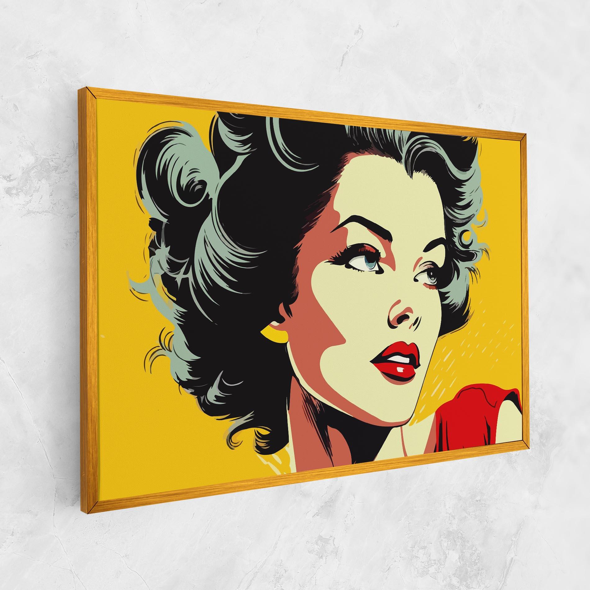 Leinwandbild Pop Art Pretty Lady mockup 1