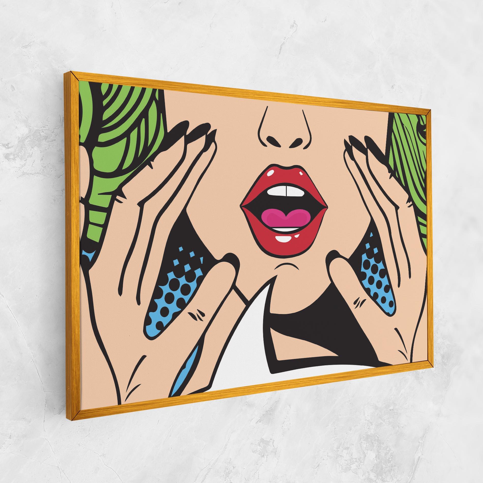Leinwandbild Speaking Pop Art mockup 1