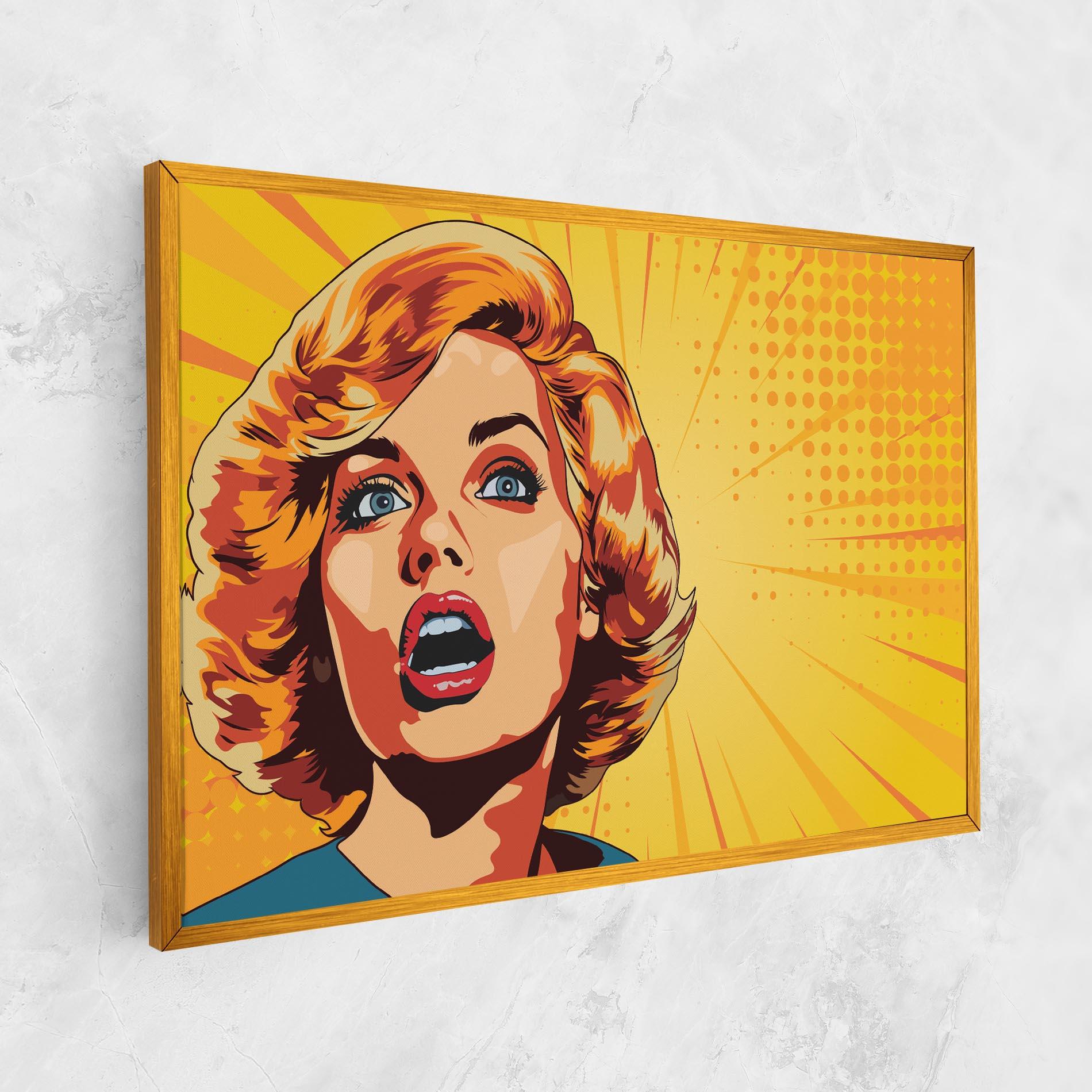 Leinwandbild Surprised Blonde Lady mockup 1
