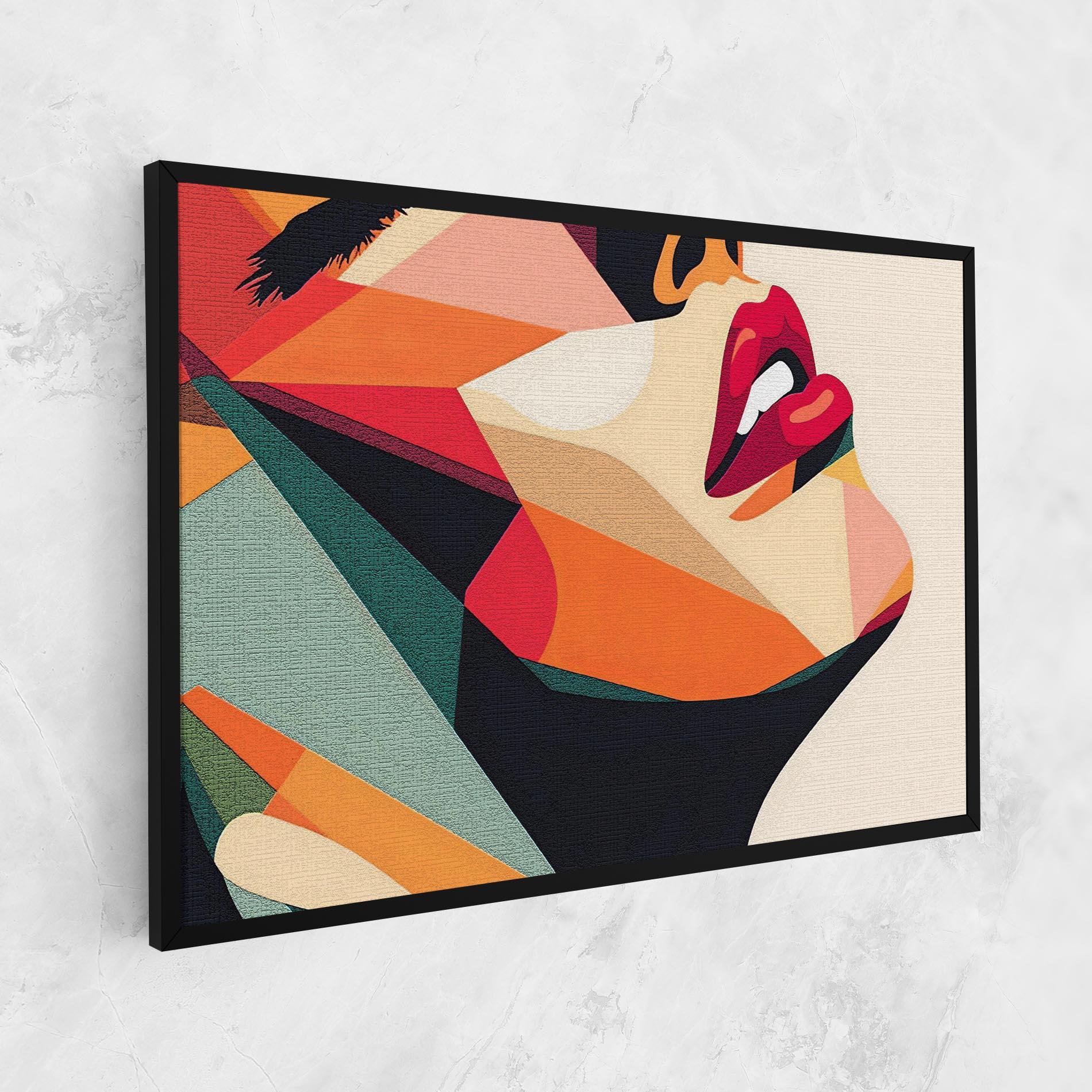 Leinwandbild Pop Art Lips mockup 1