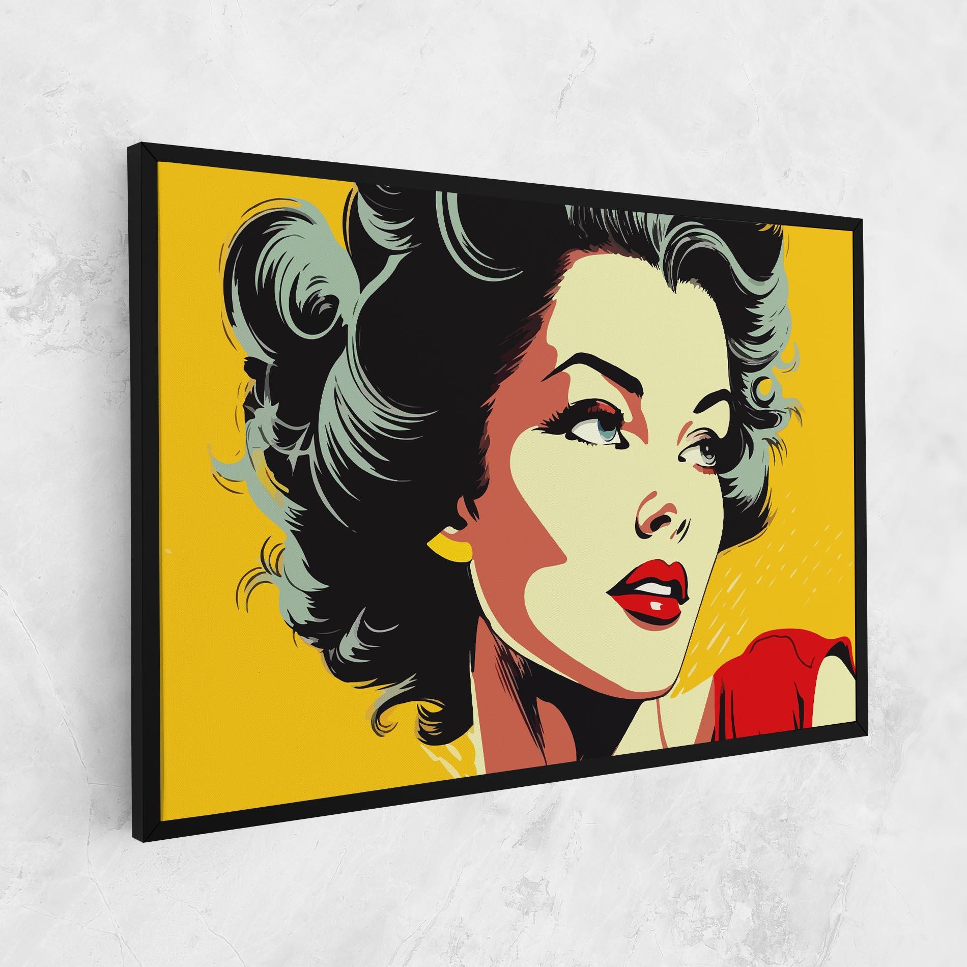 Leinwandbild Pop Art Pretty Lady mockup 1