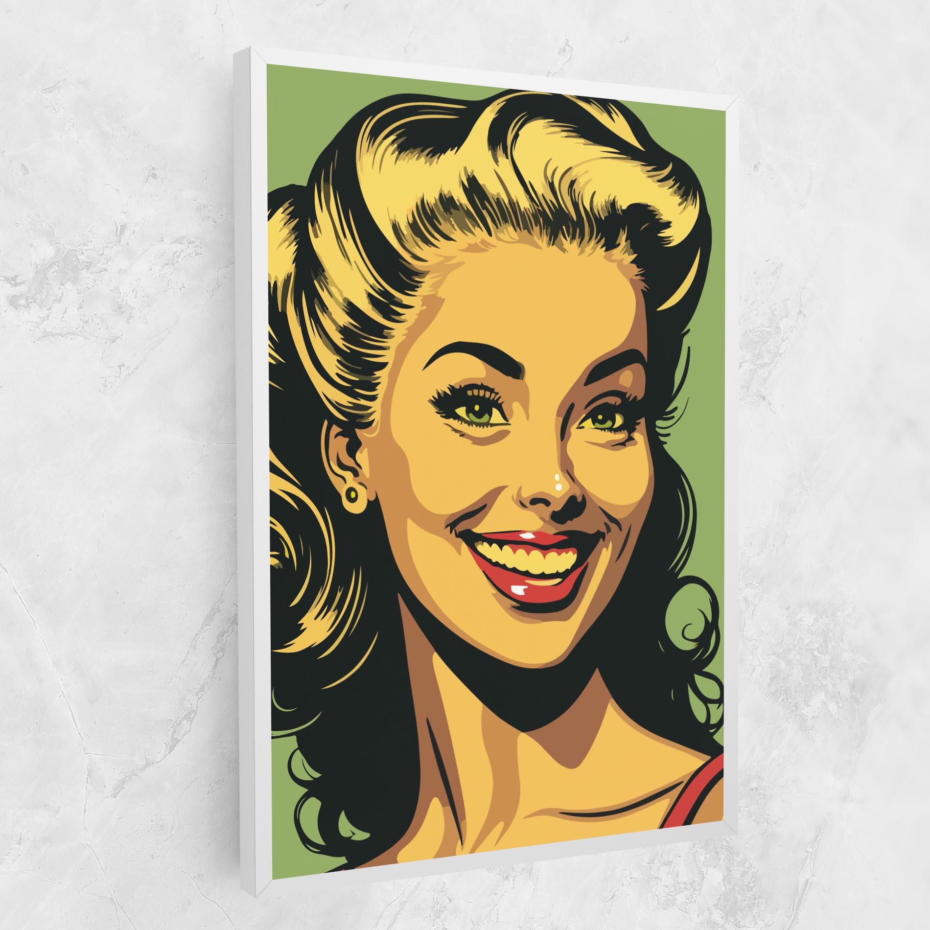 Leinwandbild Green Light Pop Lady mockup 1