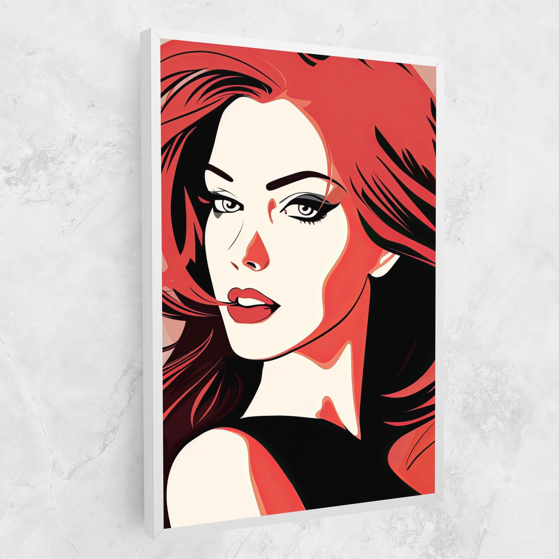 Leinwandbild Red Hair Pop Art mockup 1