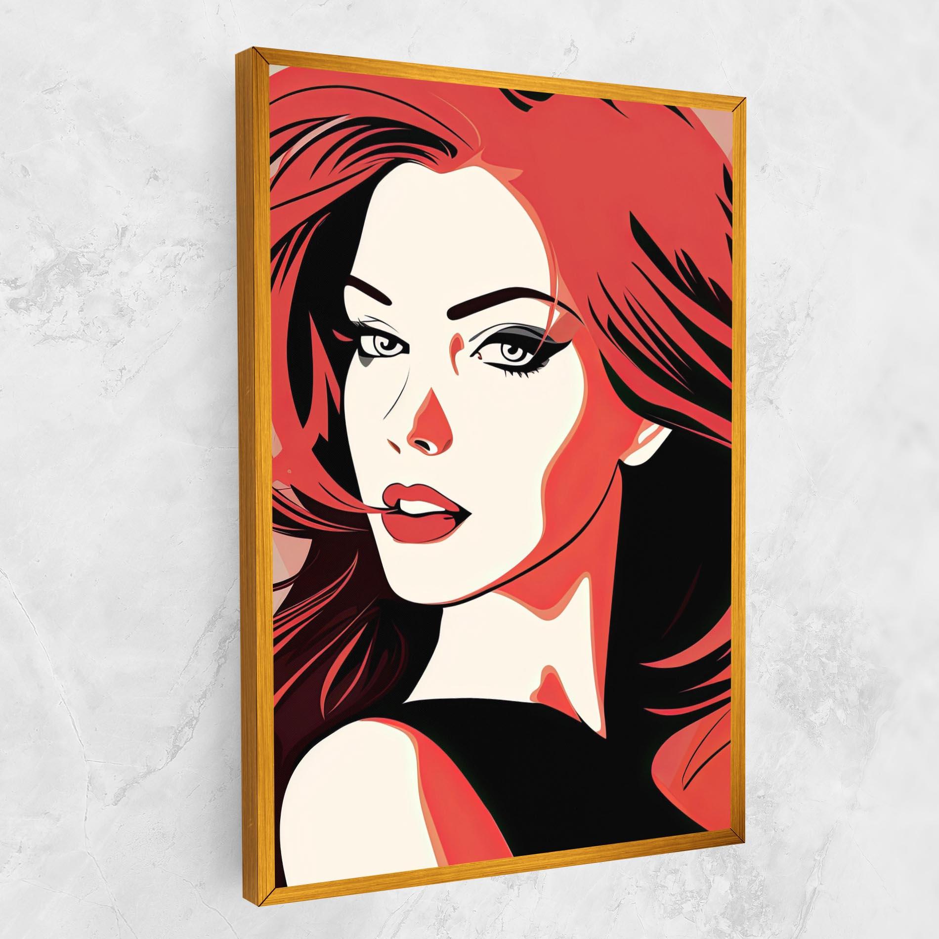 Leinwandbild Red Hair Pop Art mockup 1