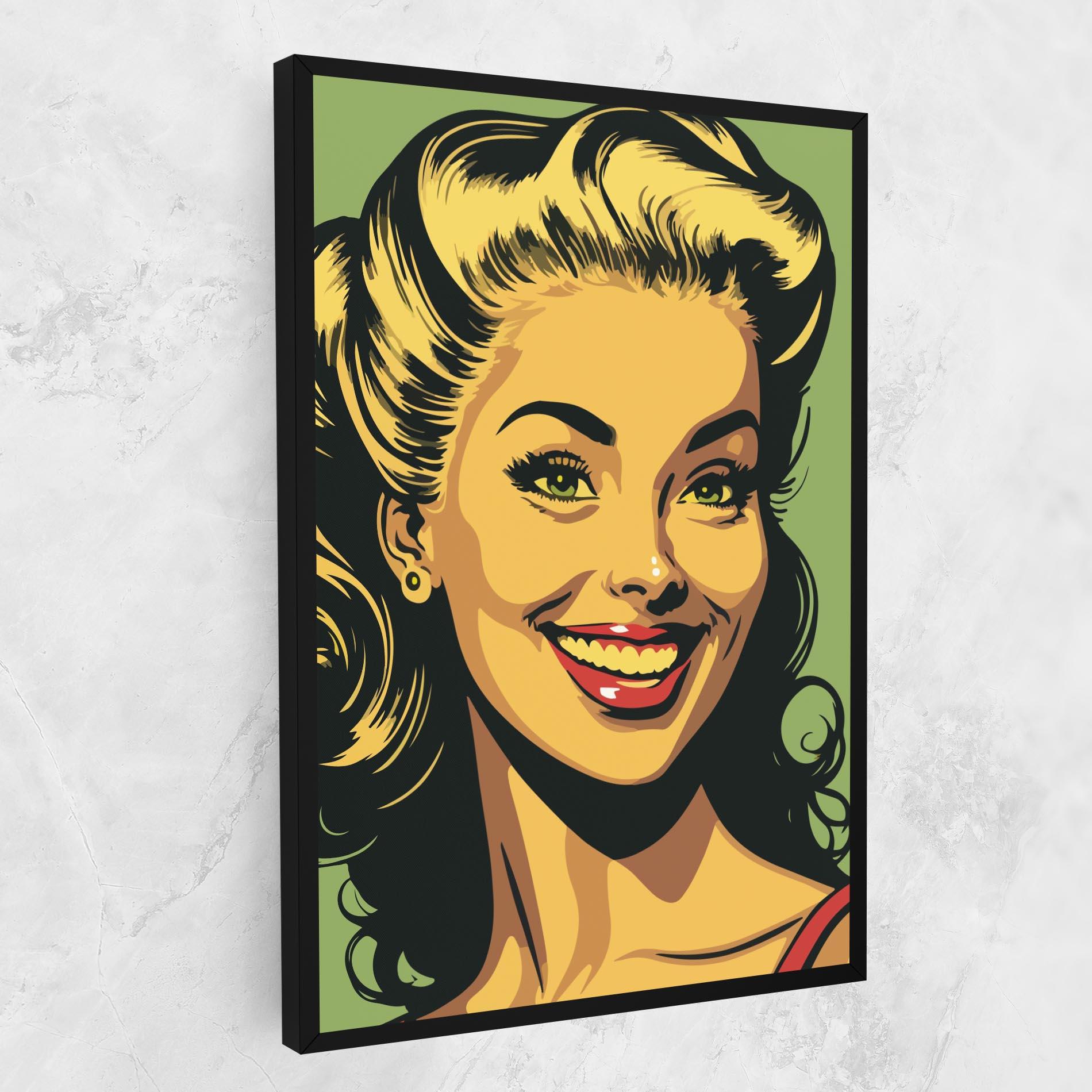 Leinwandbild Green Light Pop Lady mockup 1