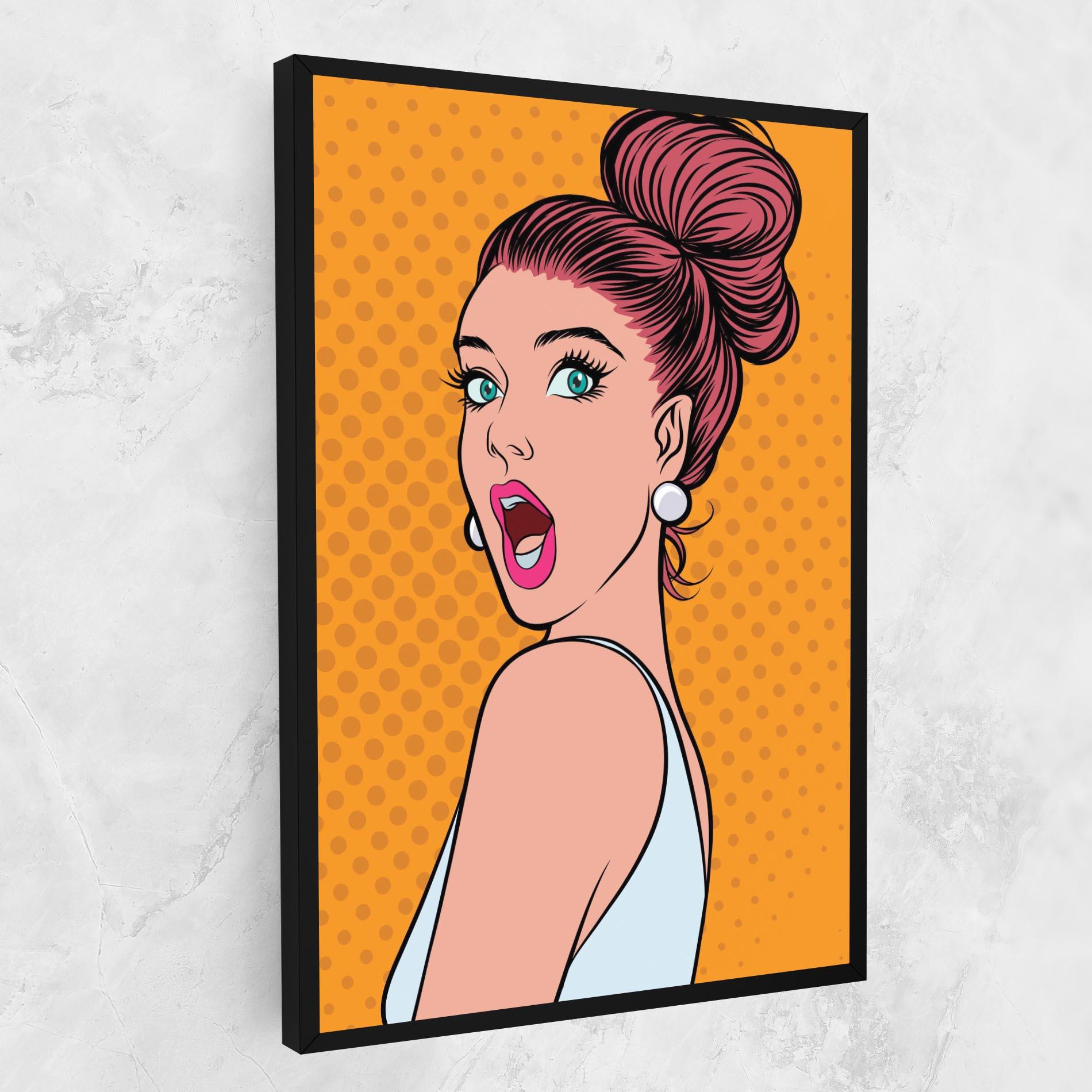 Leinwandbild Pop Comic Lady mockup 1