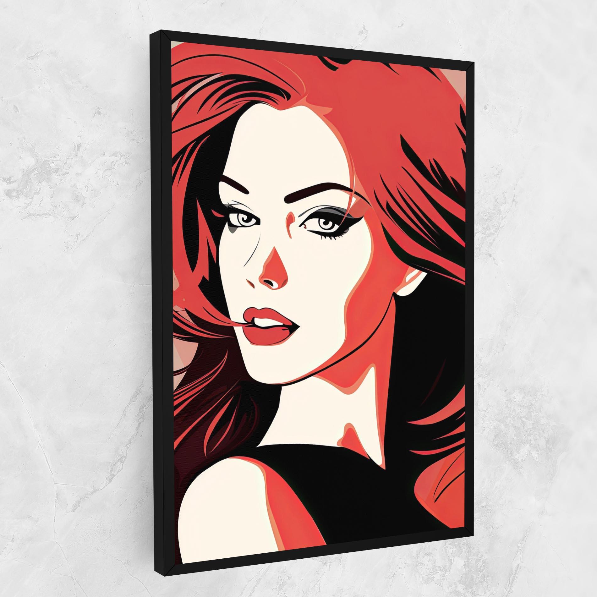 Leinwandbild Red Hair Pop Art mockup 1