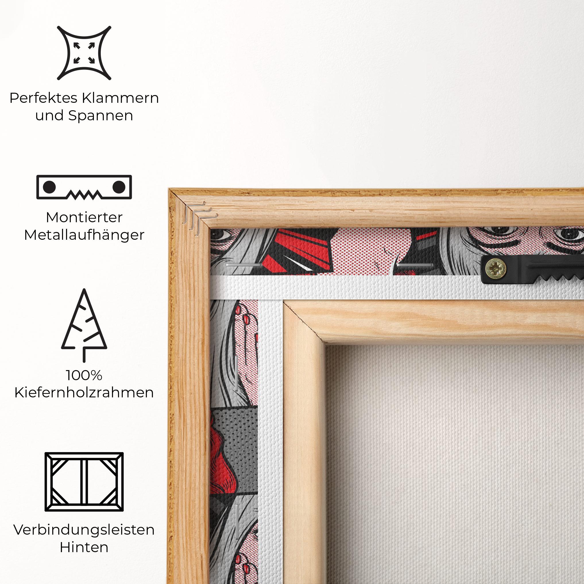 Leinwandbild Grey Red Pop Art mockup 5