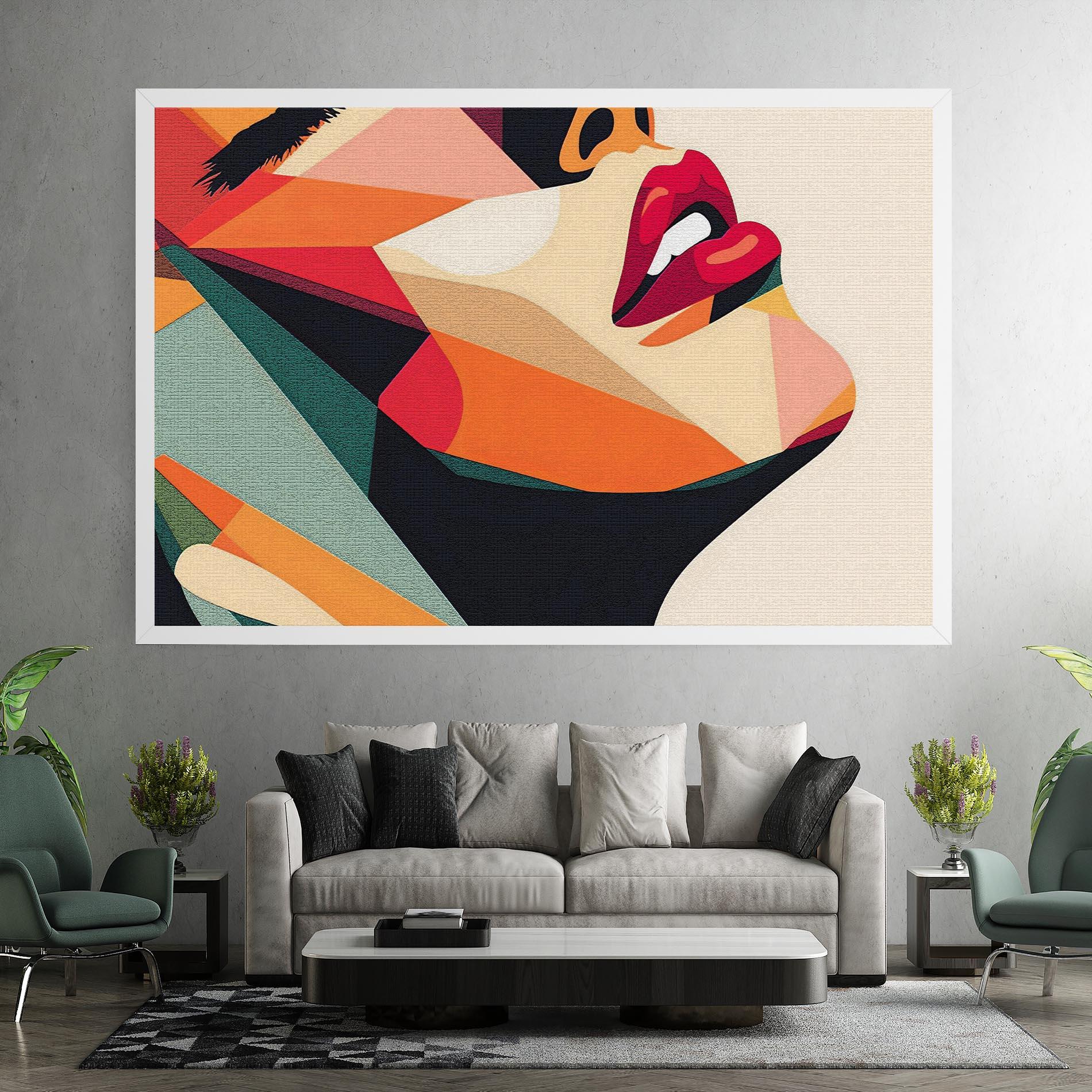 Leinwandbild Pop Art Lips mockup 7
