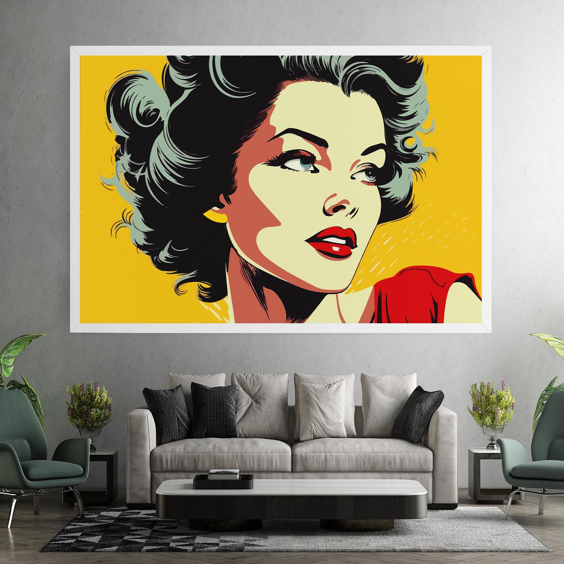 Leinwandbild Pop Art Pretty Lady mockup 7