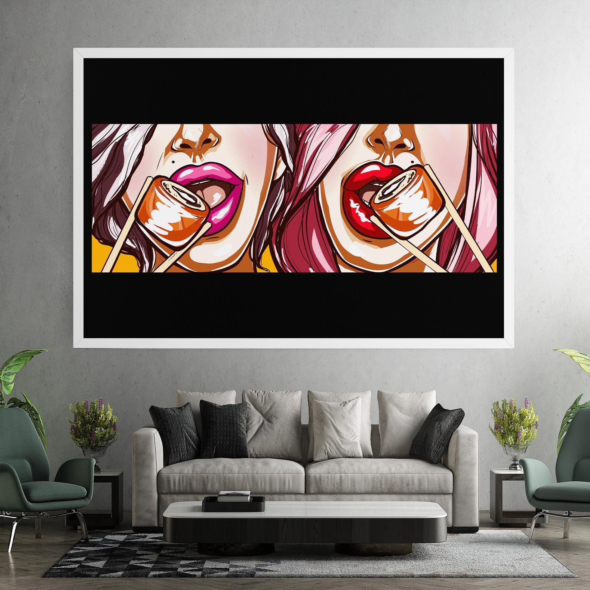 Leinwandbild Pop Art Sushi mockup 7