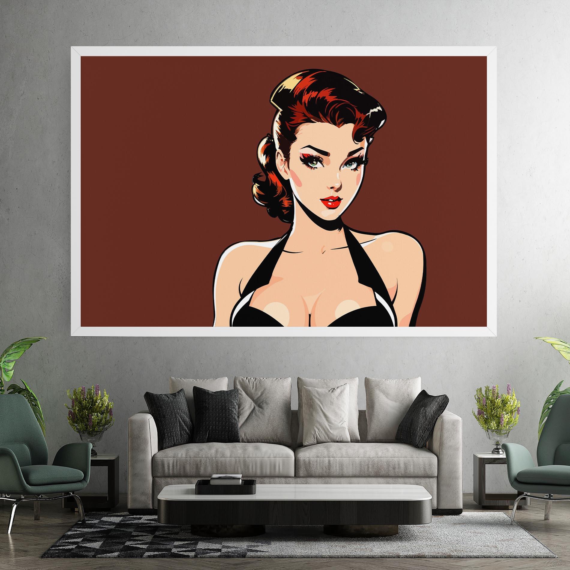 Leinwandbild Pop Beautiful Woman mockup 7