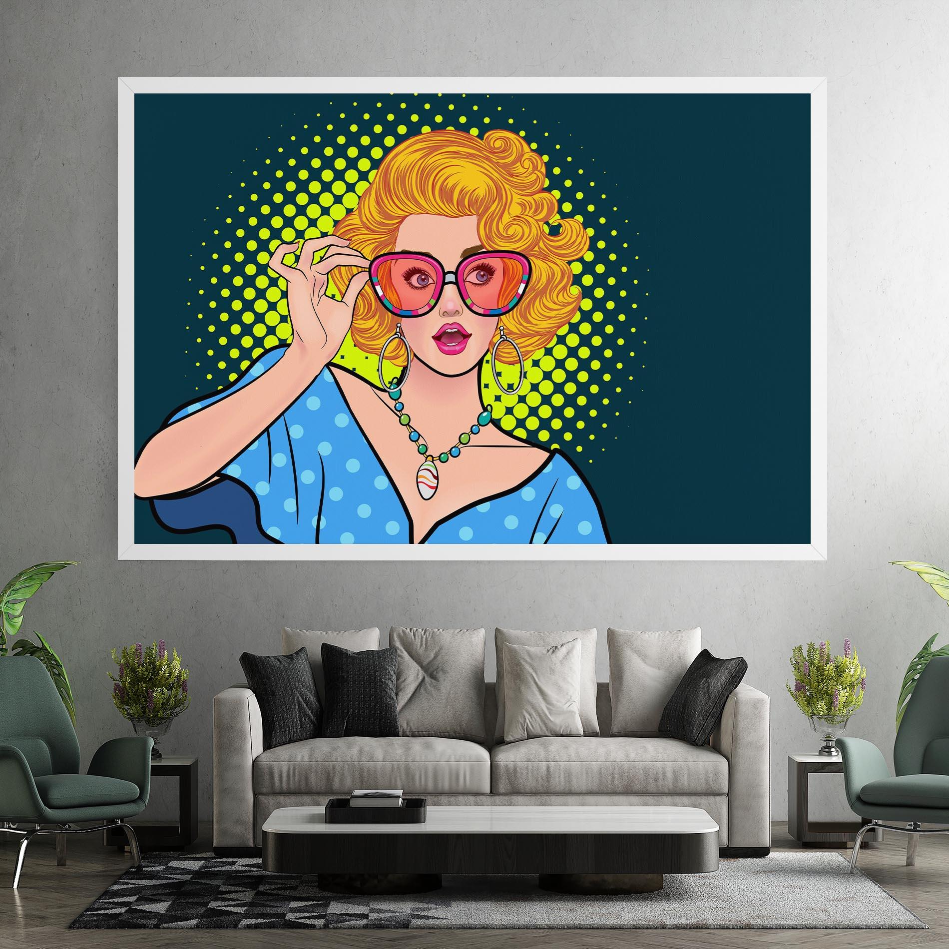 Leinwandbild Pop Glasses Lady mockup 7