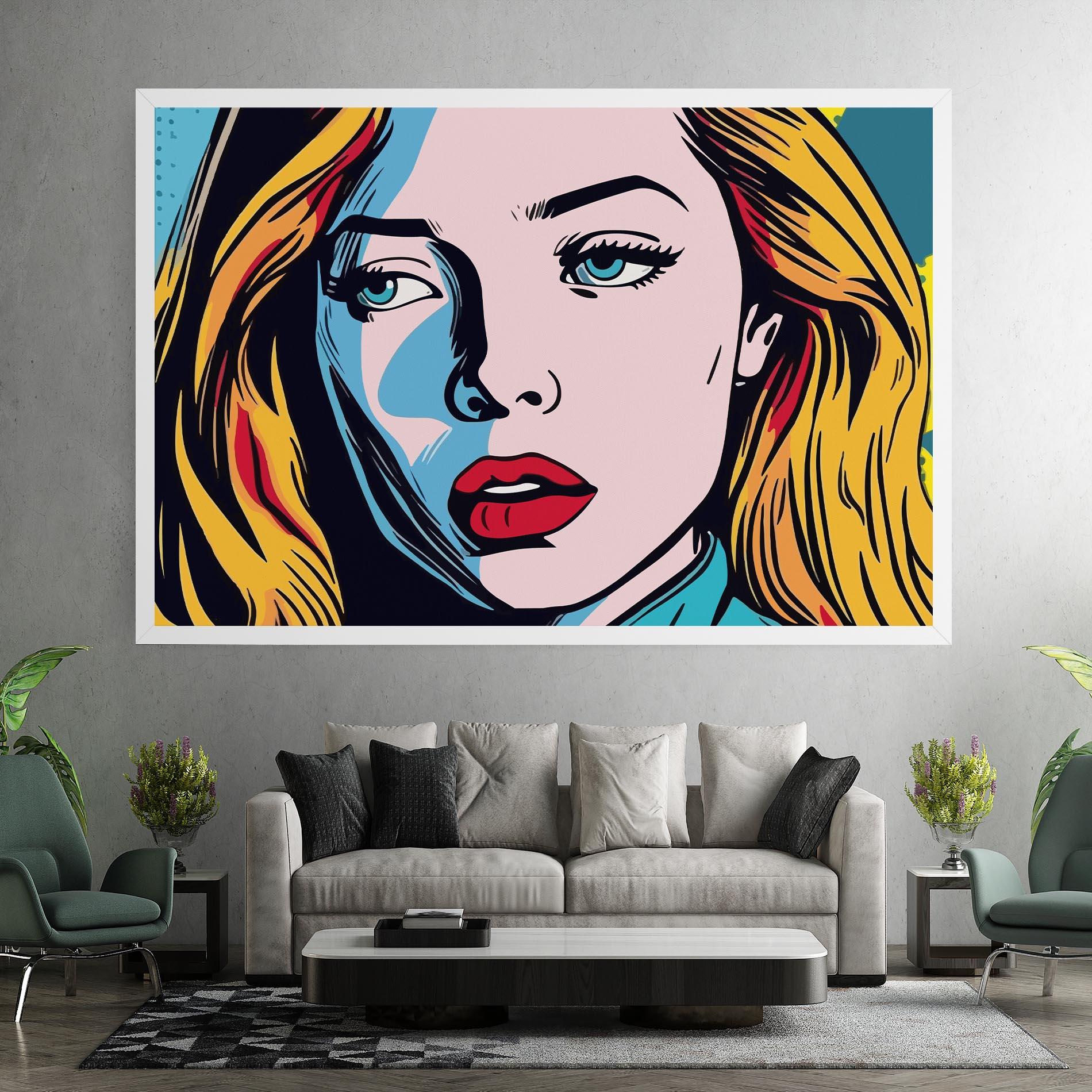 Leinwandbild Pop Woman Art mockup 7