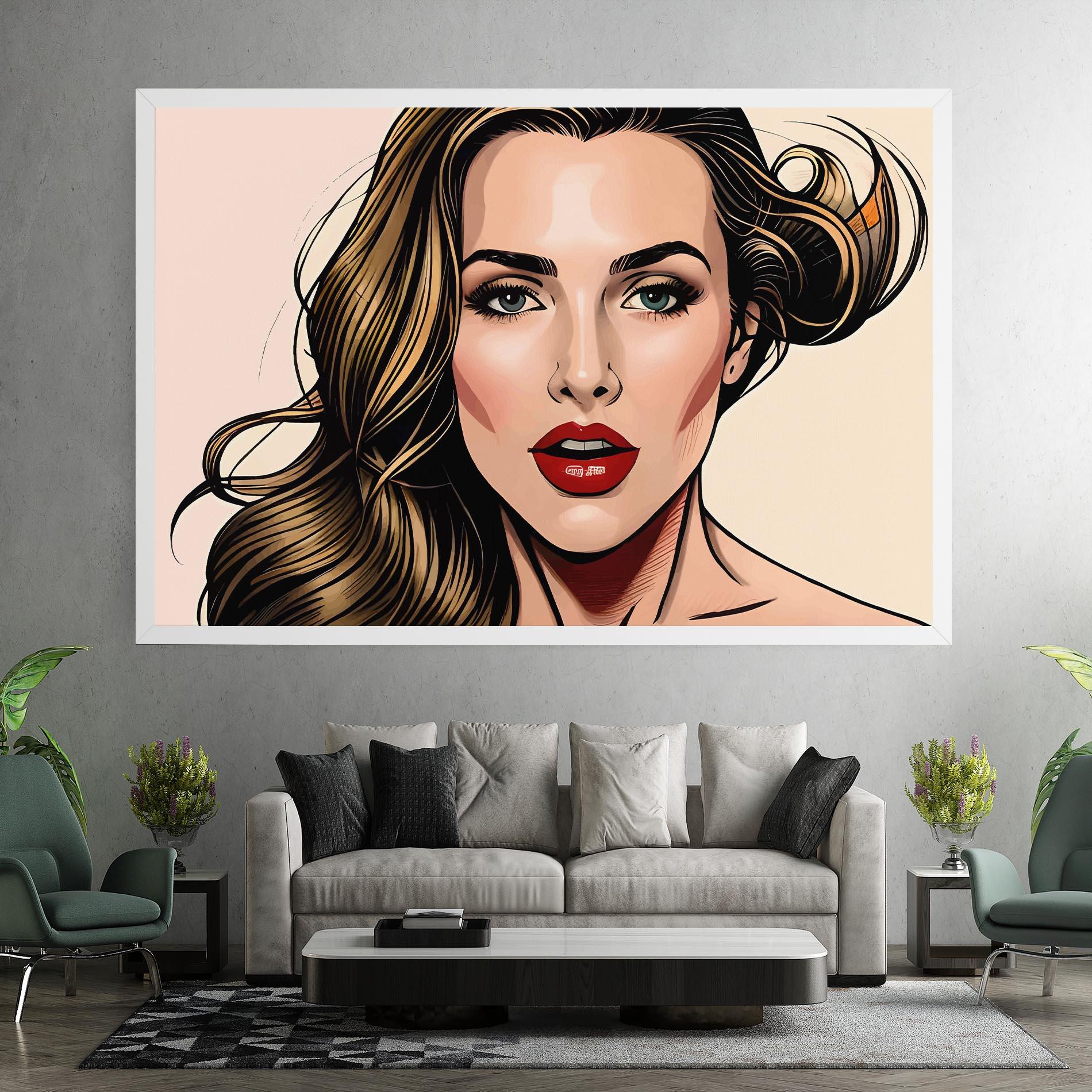 Leinwandbild Red Pop Lips mockup 7