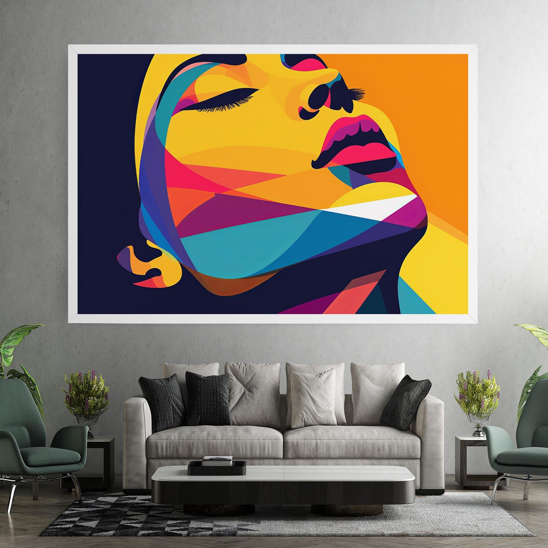 Leinwandbild Yellow Pop Face mockup 7