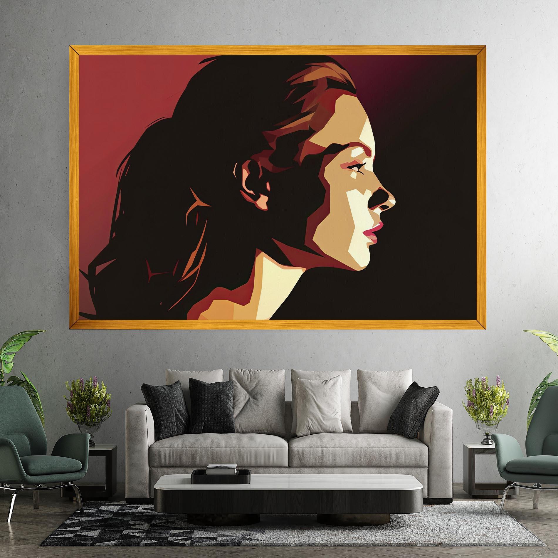 Leinwandbild Cream Red Pop Art mockup 7