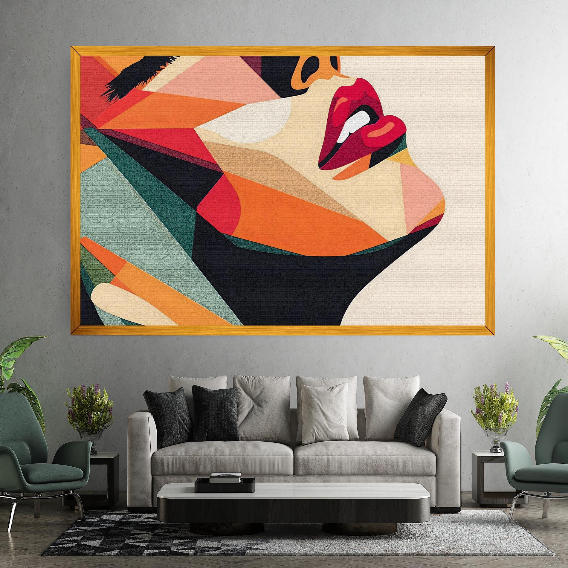 Leinwandbild Pop Art Lips mockup 7
