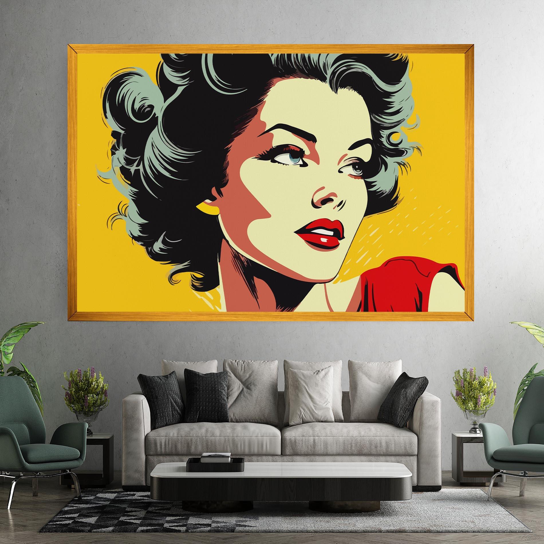 Leinwandbild Pop Art Pretty Lady mockup 7
