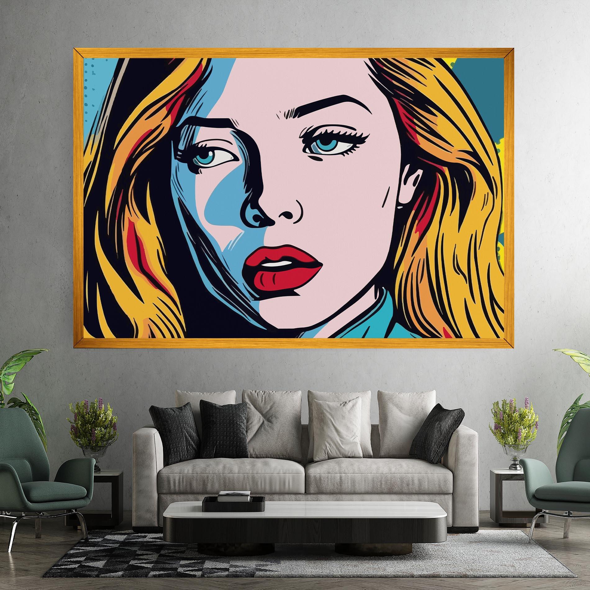 Leinwandbild Pop Woman Art mockup 7