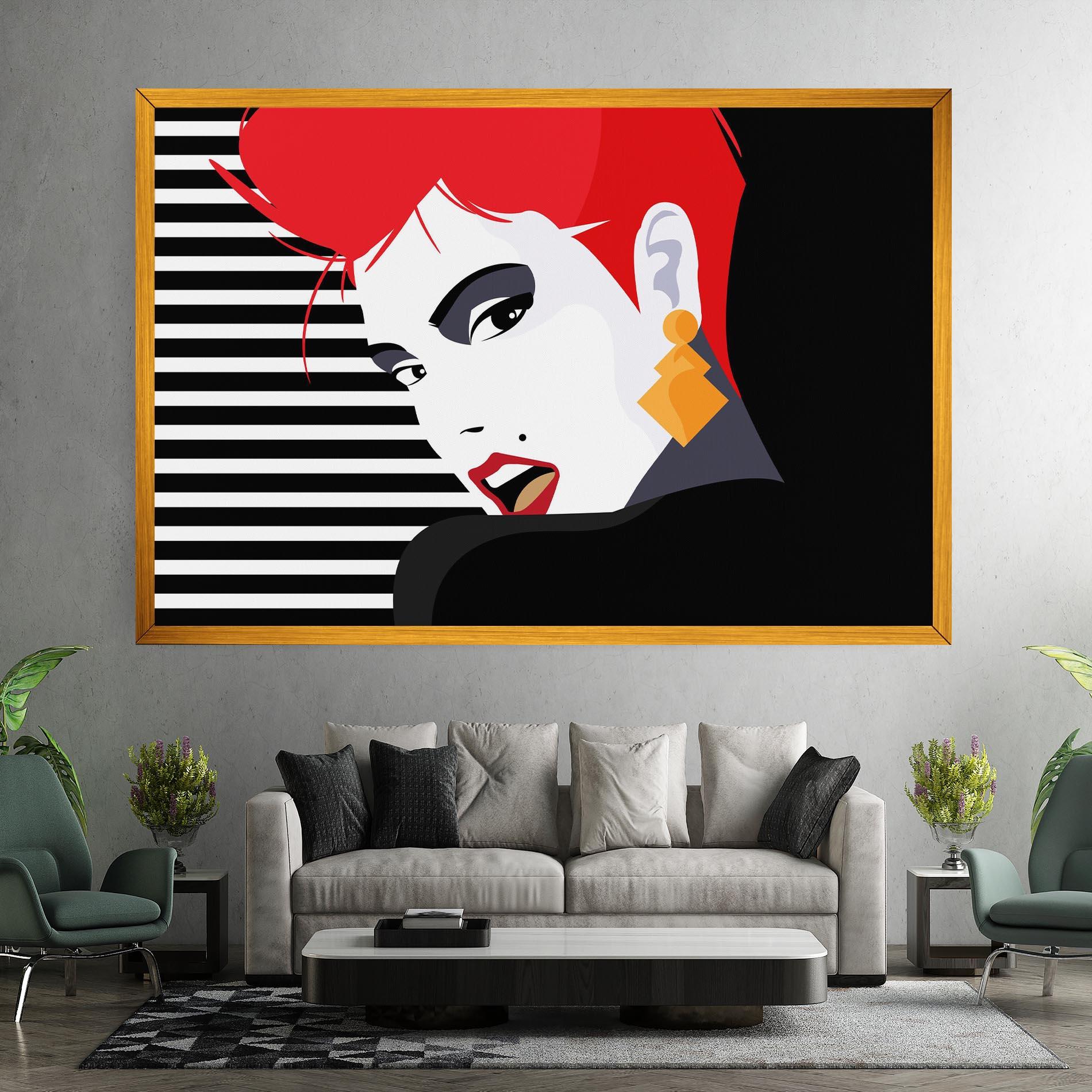 Leinwandbild Red Pop Hair mockup 7