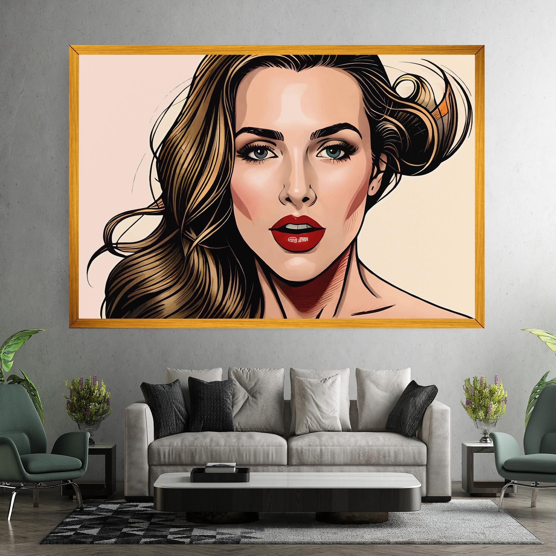 Leinwandbild Red Pop Lips mockup 7