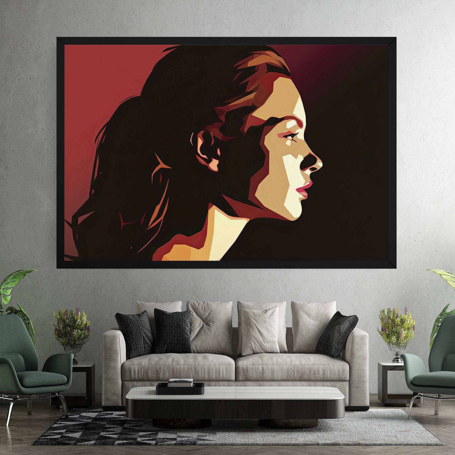 Leinwandbild Cream Red Pop Art mockup 7