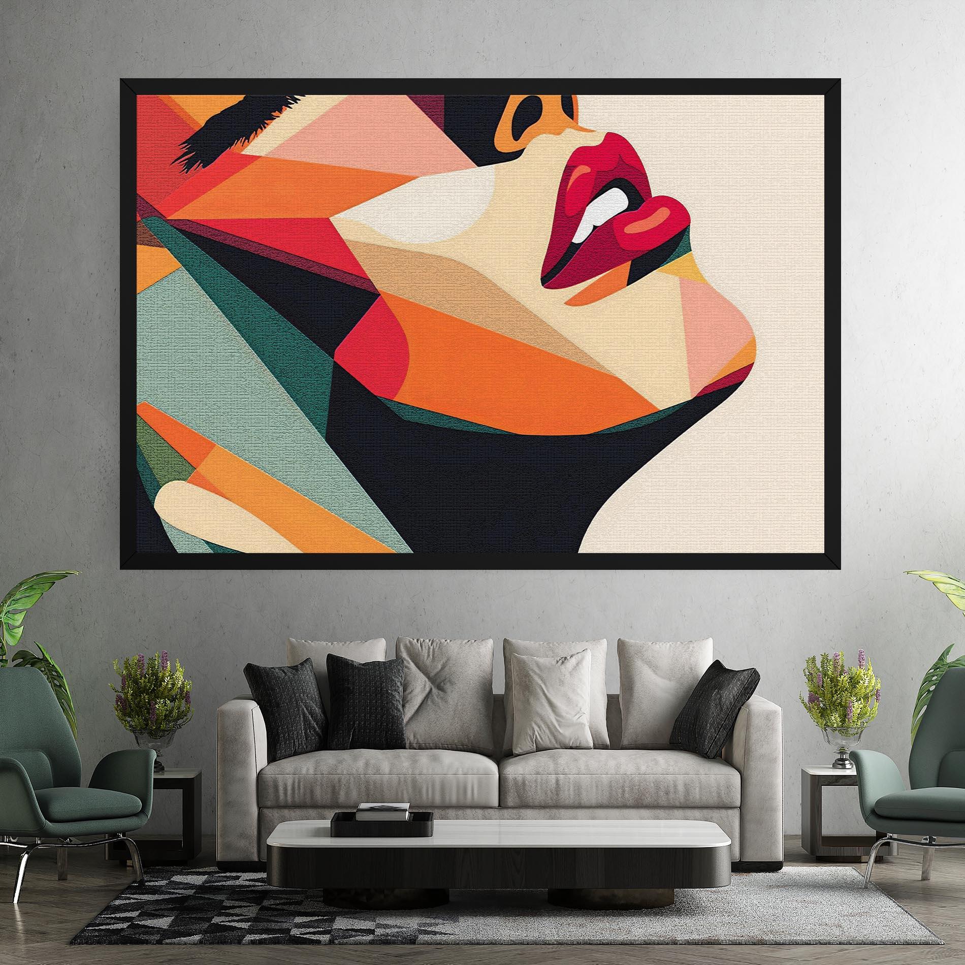 Leinwandbild Pop Art Lips mockup 7