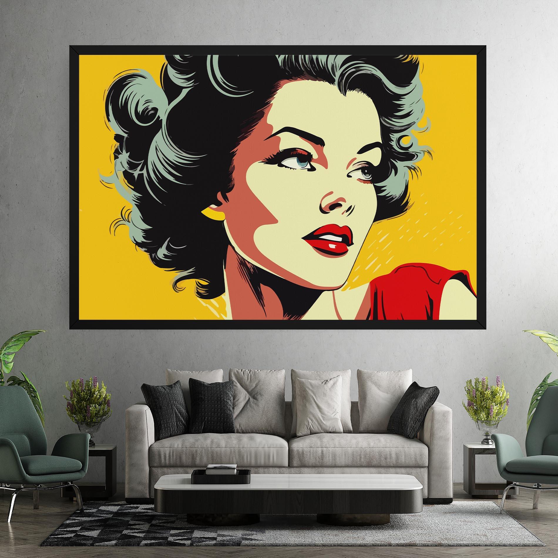 Leinwandbild Pop Art Pretty Lady mockup 7