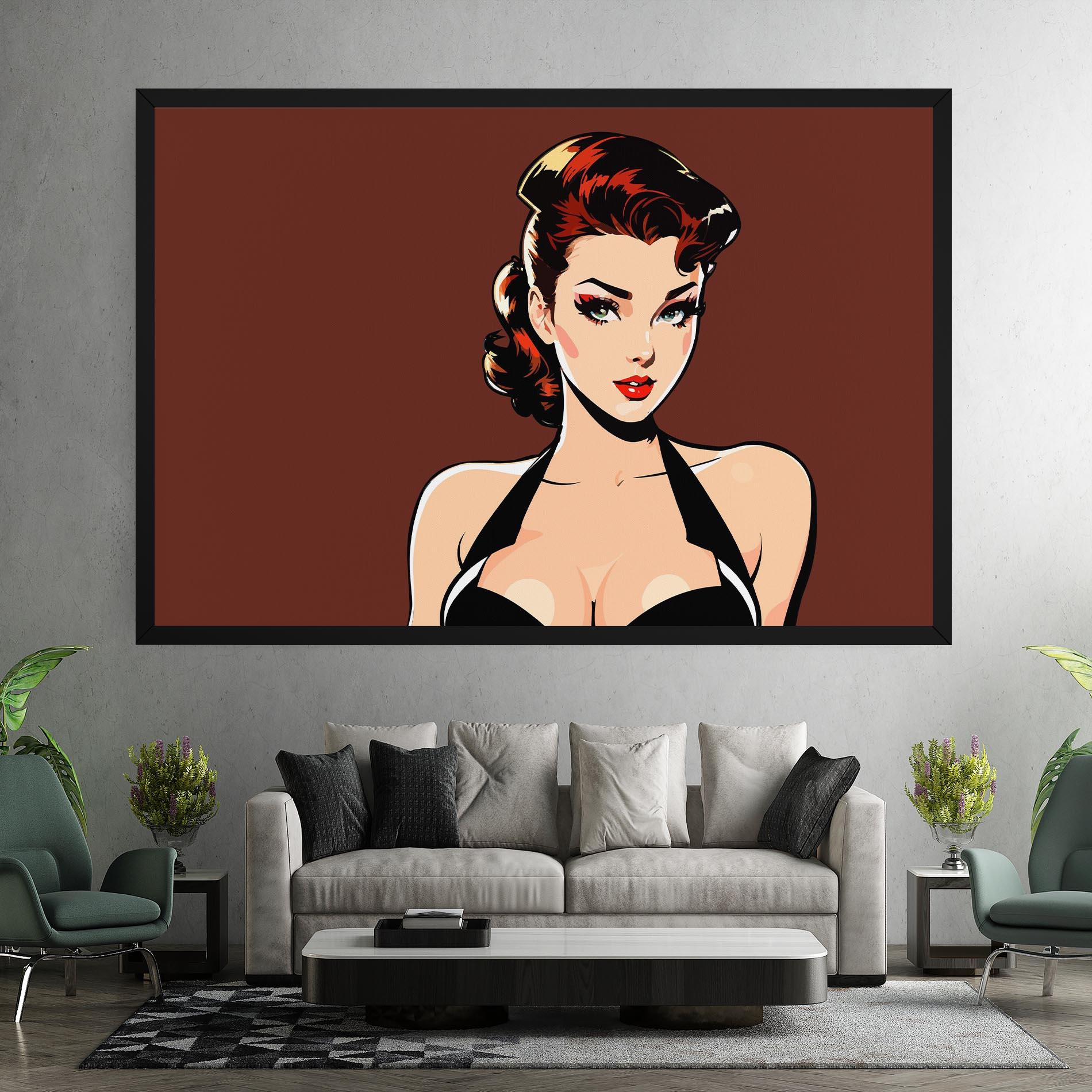 Leinwandbild Pop Beautiful Woman mockup 7